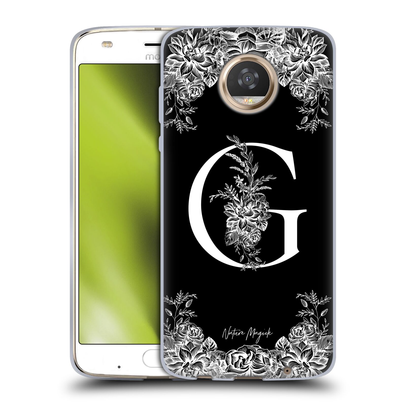 OFFICIAL NATURE MAGICK B & W MONOGRAM FLOWERS 1 GEL CASE FOR MOTOROLA PHONES - Picture 14 of 20