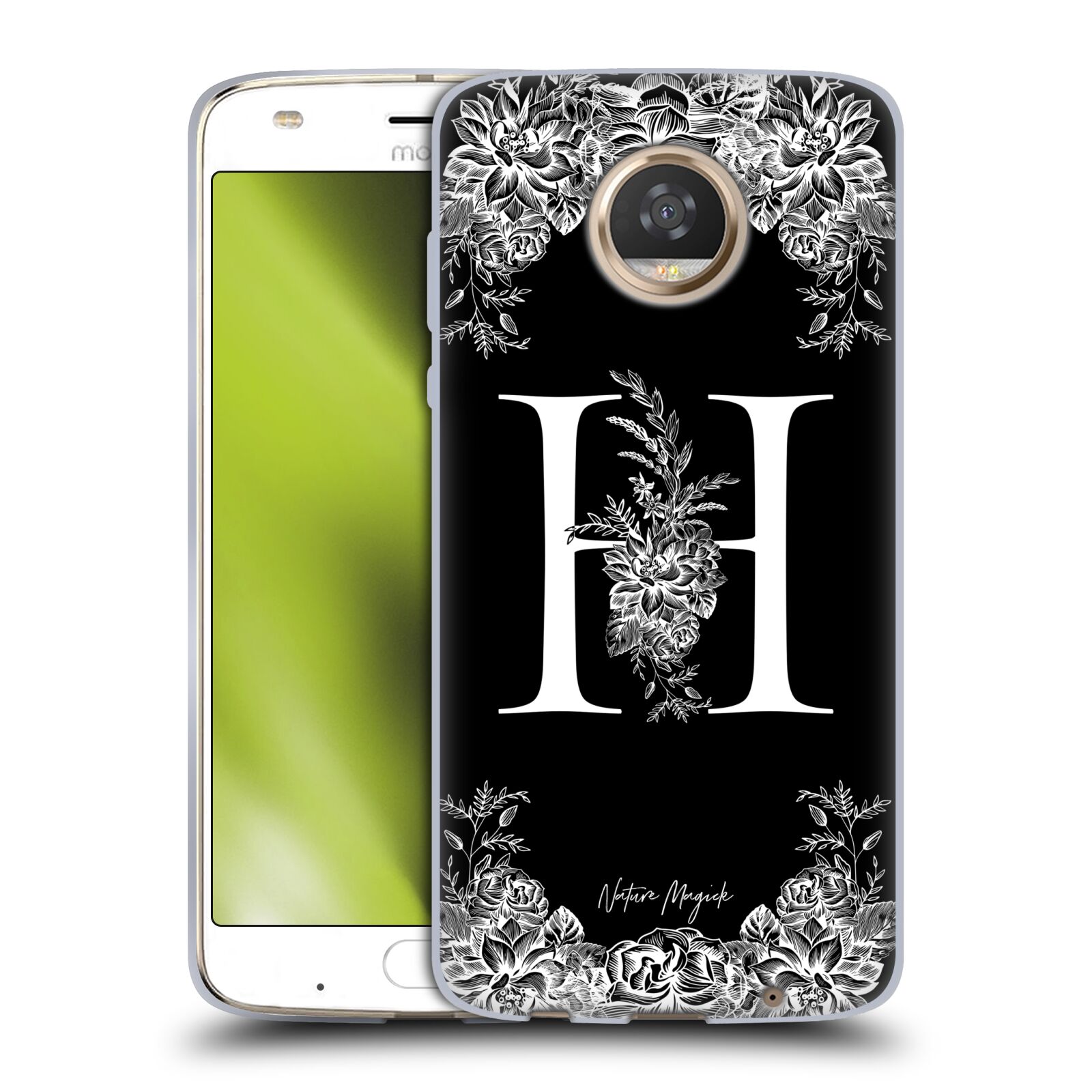 OFFICIAL NATURE MAGICK B & W MONOGRAM FLOWERS 1 GEL CASE FOR MOTOROLA PHONES - Picture 15 of 20