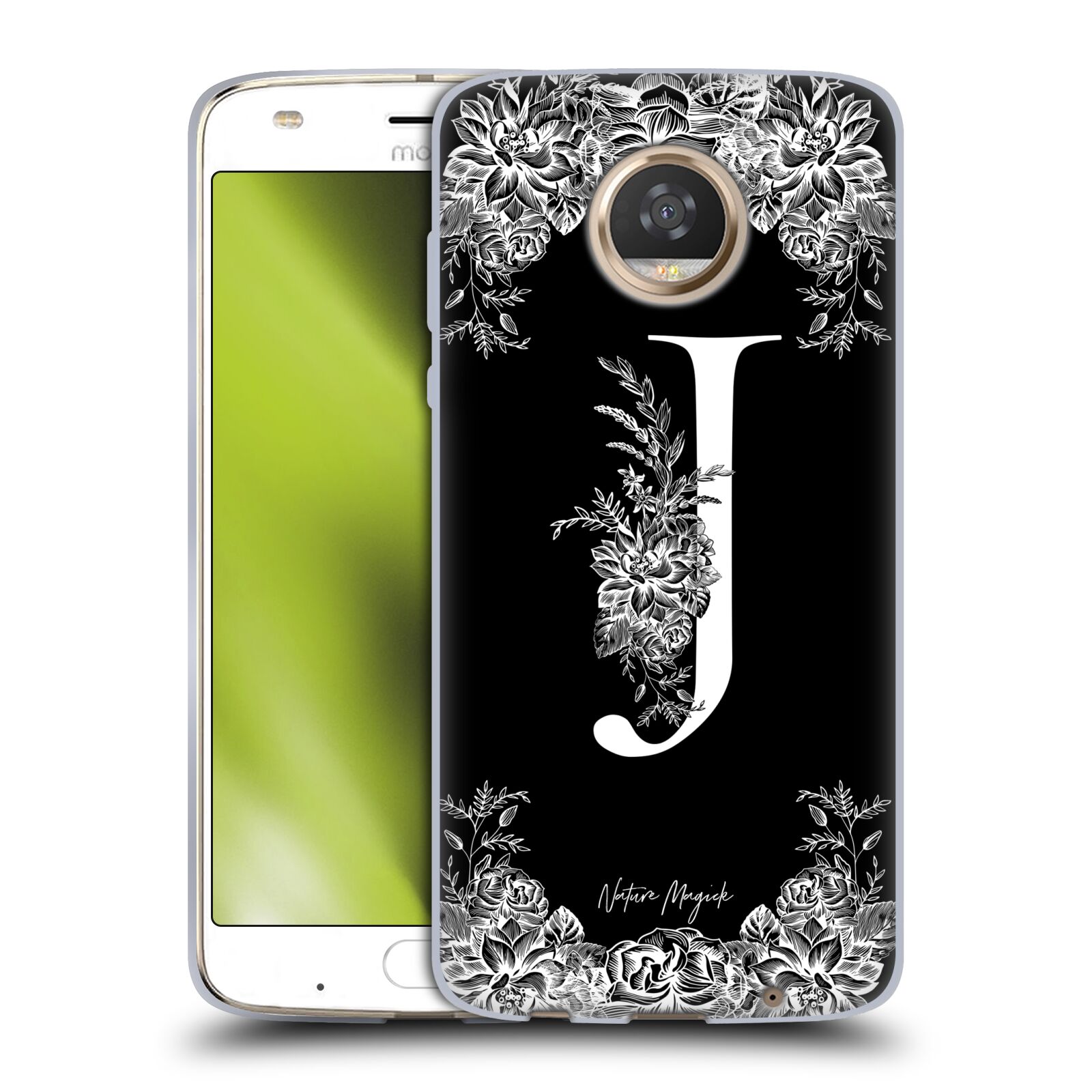 OFFICIAL NATURE MAGICK B & W MONOGRAM FLOWERS 1 GEL CASE FOR MOTOROLA PHONES - Picture 17 of 20