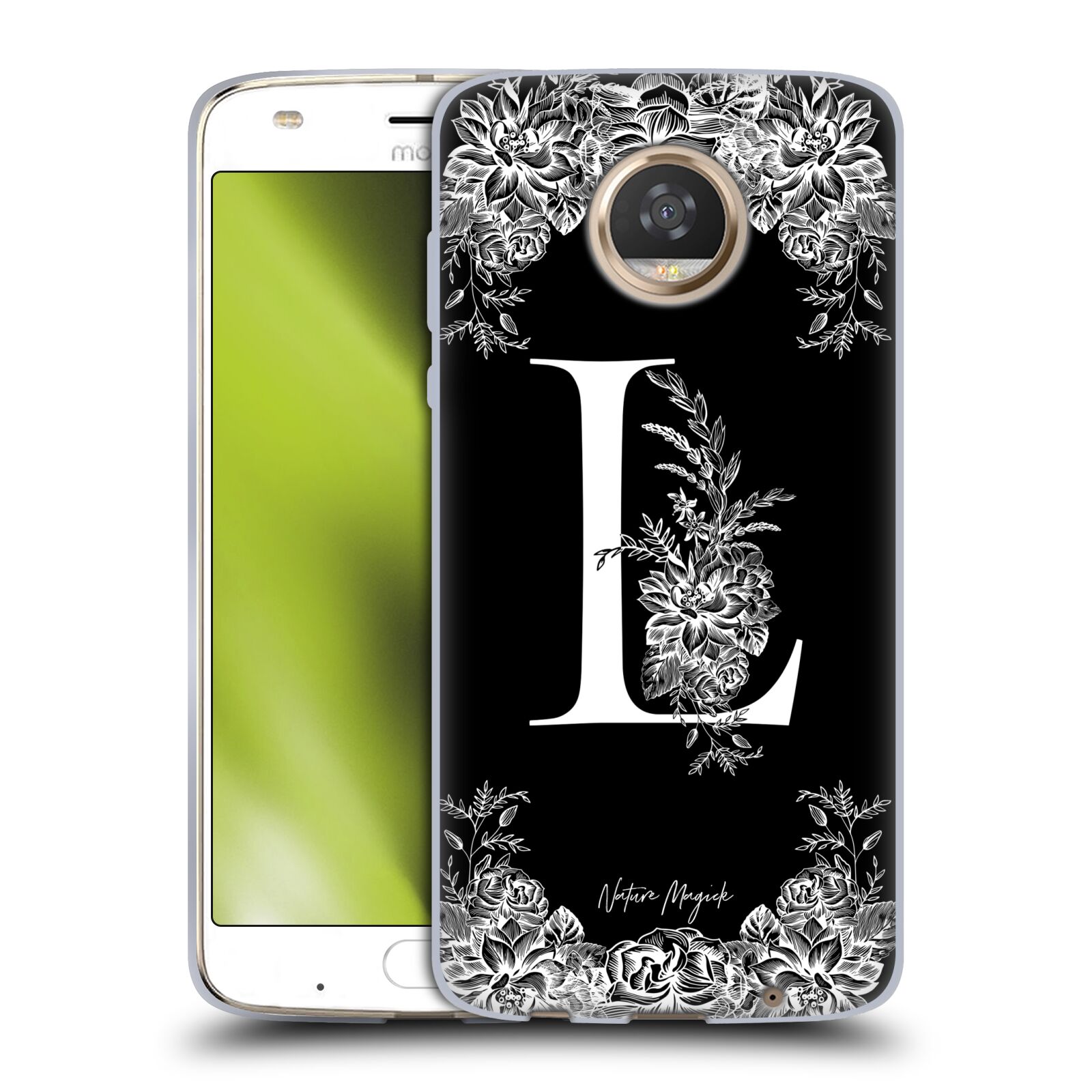OFFICIAL NATURE MAGICK B & W MONOGRAM FLOWERS 1 GEL CASE FOR MOTOROLA PHONES - Picture 19 of 20