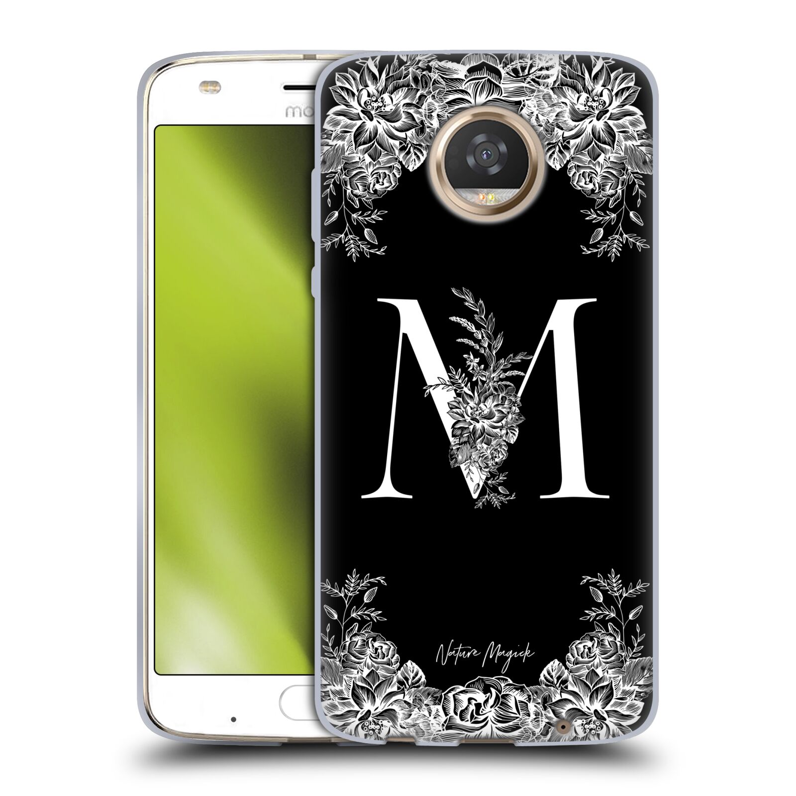 OFFICIAL NATURE MAGICK B & W MONOGRAM FLOWERS 1 GEL CASE FOR MOTOROLA PHONES - Picture 20 of 20