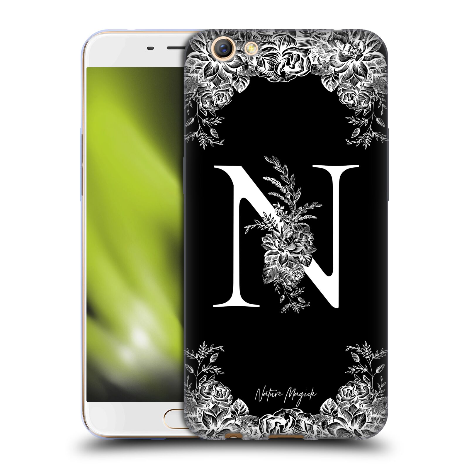 OFFICIAL NATURE MAGICK B & W MONOGRAM FLOWERS 2 SOFT GEL CASE FOR OPPO PHONES - Picture 8 of 18