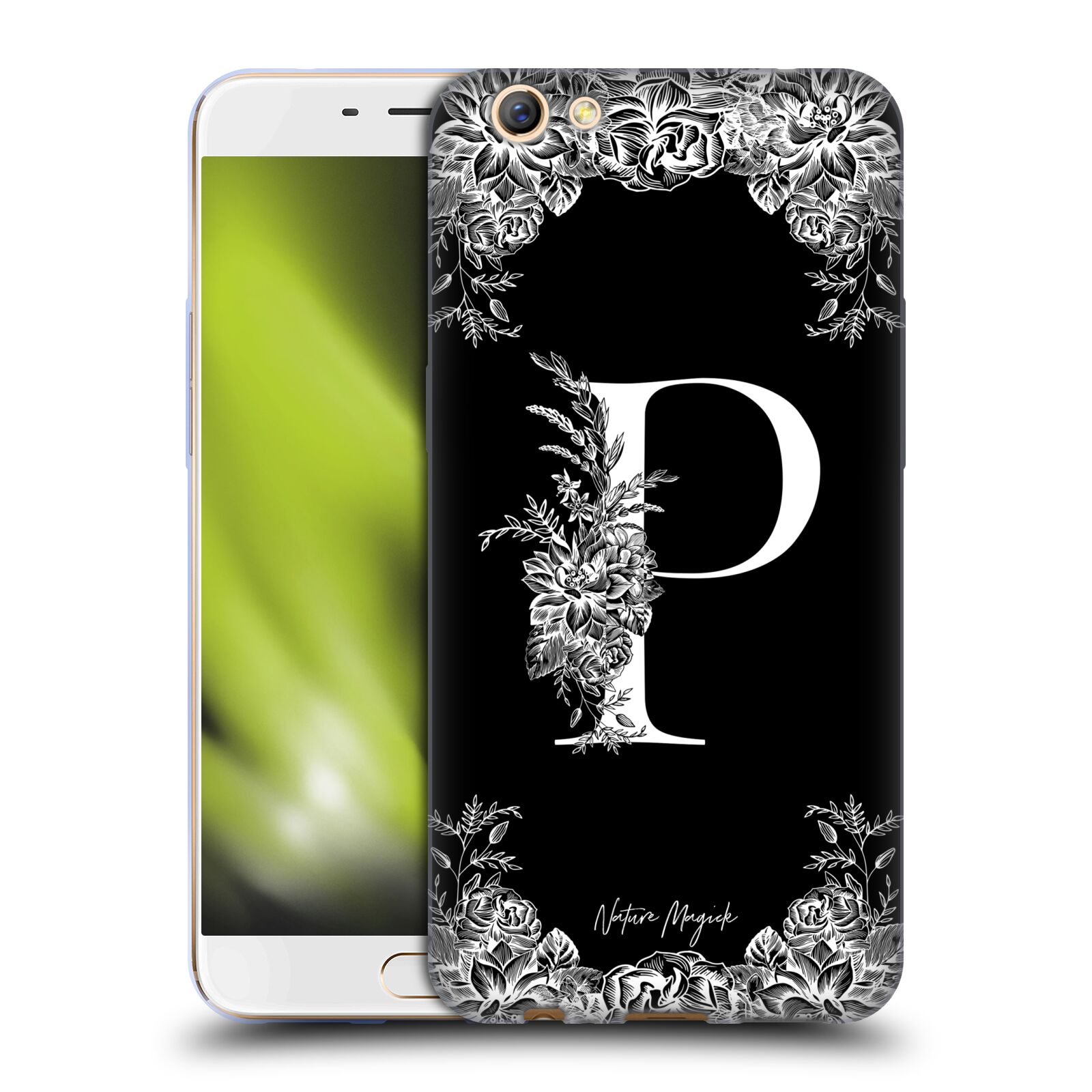 OFFICIAL NATURE MAGICK B & W MONOGRAM FLOWERS 2 SOFT GEL CASE FOR OPPO PHONES - Picture 10 of 18