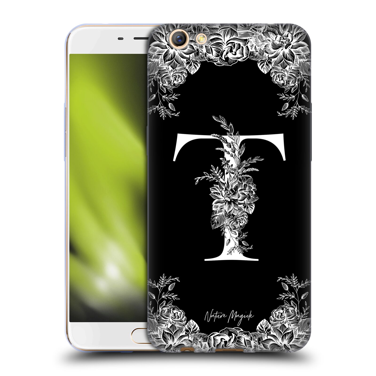 OFFICIAL NATURE MAGICK B & W MONOGRAM FLOWERS 2 SOFT GEL CASE FOR OPPO PHONES - Picture 13 of 18