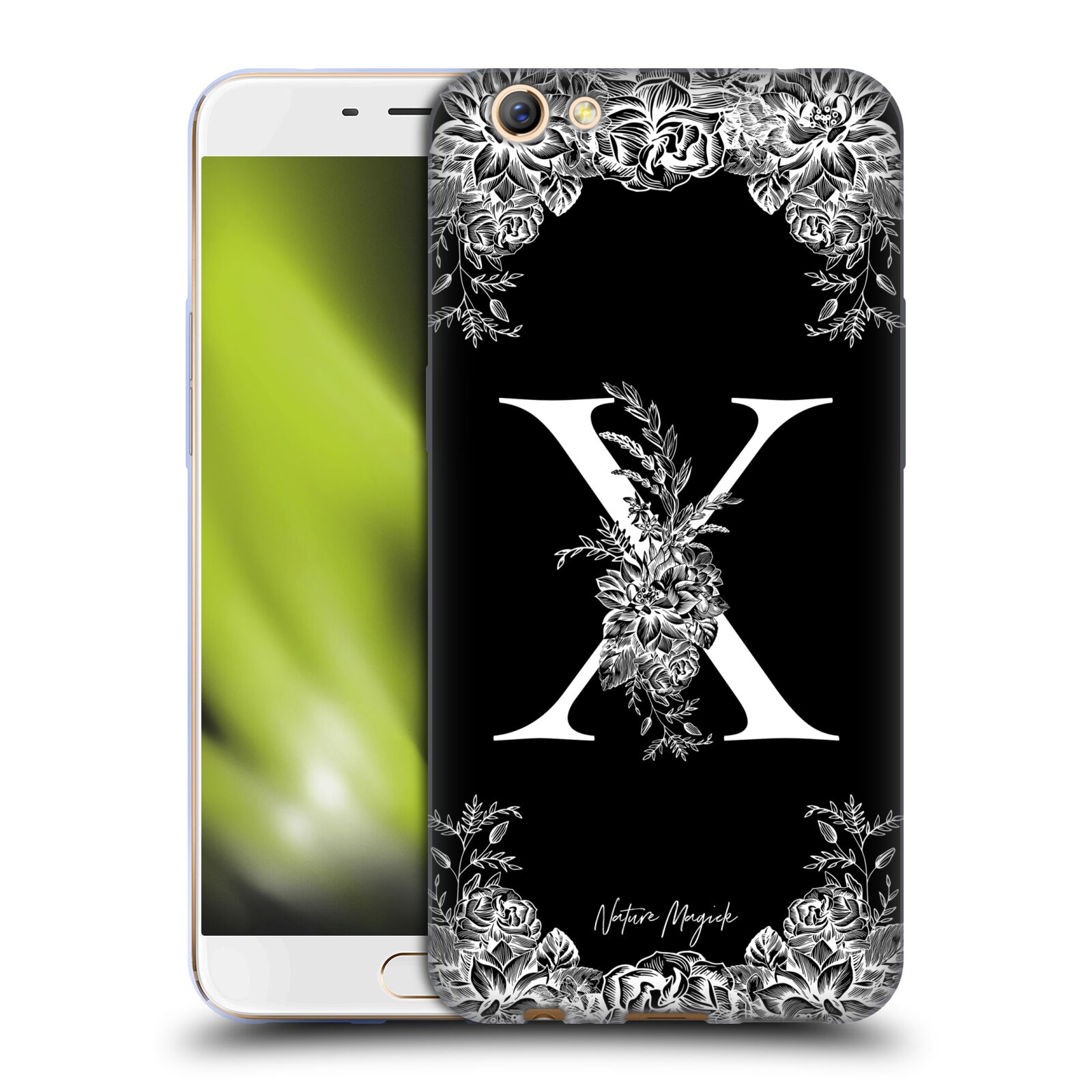 OFFICIAL NATURE MAGICK B & W MONOGRAM FLOWERS 2 SOFT GEL CASE FOR OPPO PHONES - Picture 17 of 18
