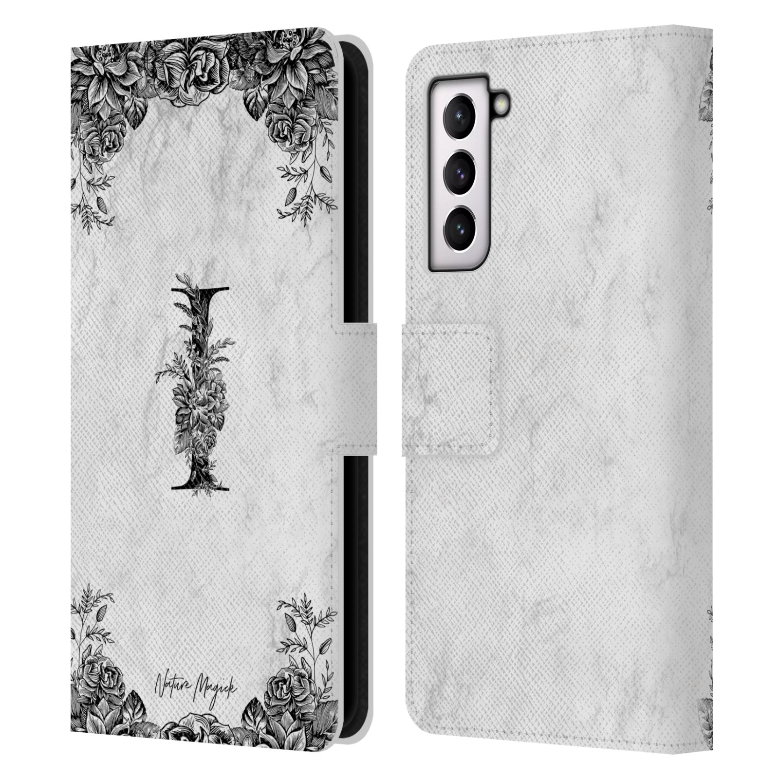NATURE MAGICK B&W MARBLE MONOGRAM 1 LEATHER BOOK WALLET CASE FOR SAMSUNG PHONE 4 - Picture 15 of 19