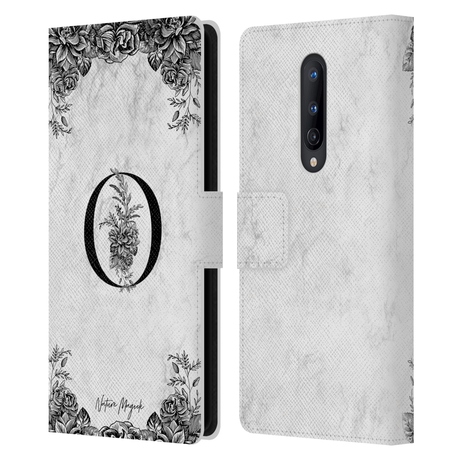 NATURE MAGICK B&W MARBLE MONOGRAM 2 LEATHER BOOK WALLET CASE FOR ONEPLUS PHONES - Picture 8 of 18