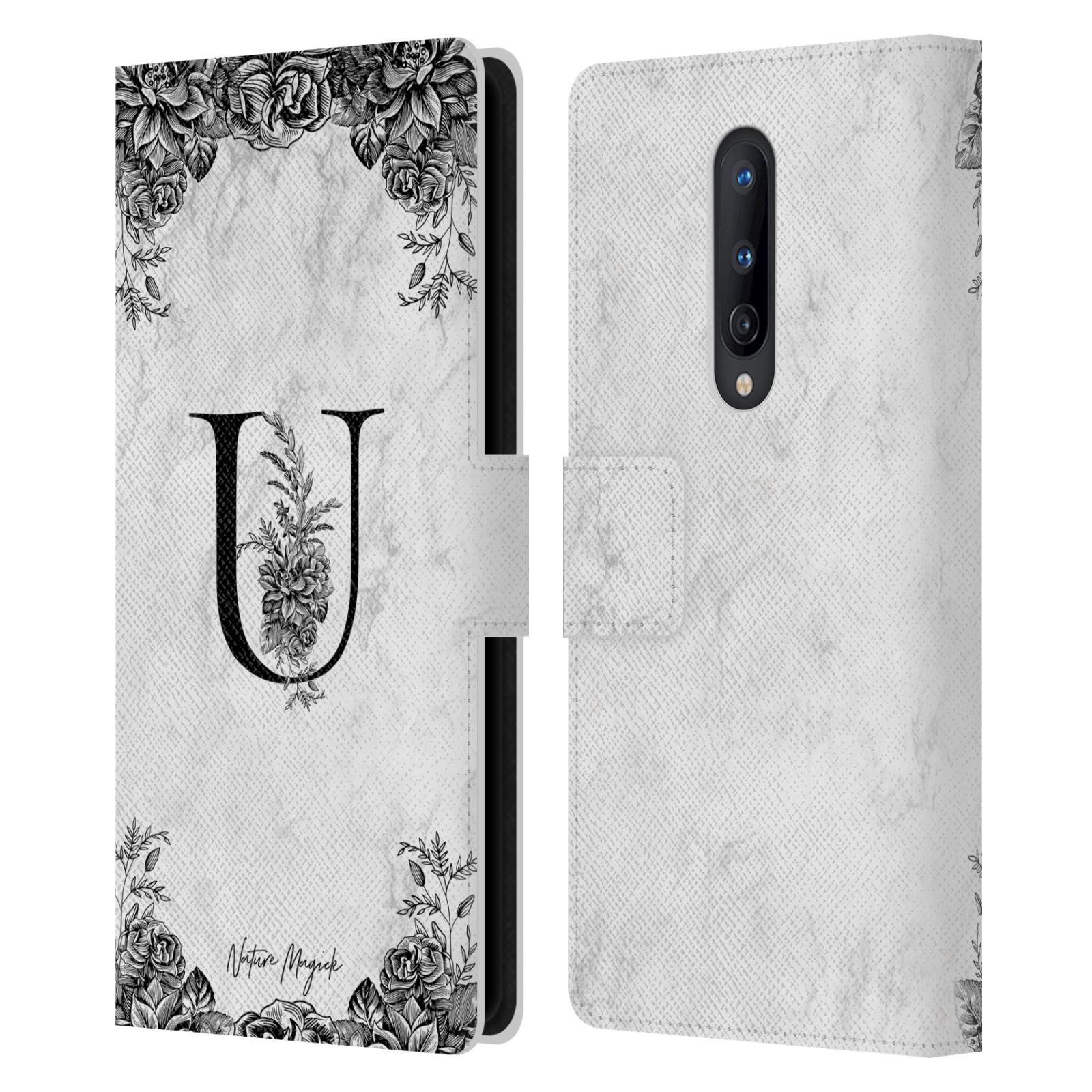 NATURE MAGICK B&W MARBLE MONOGRAM 2 LEATHER BOOK WALLET CASE FOR ONEPLUS PHONES - Picture 13 of 18