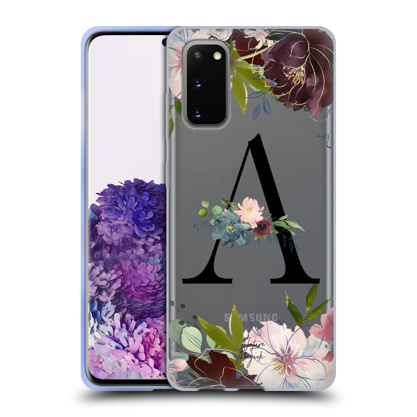 NATURE MAGICK FLORAL BLACK MONOGRAM 1 GEL CASE FOR SAMSUNG PHONES 1 - Picture 8 of 20