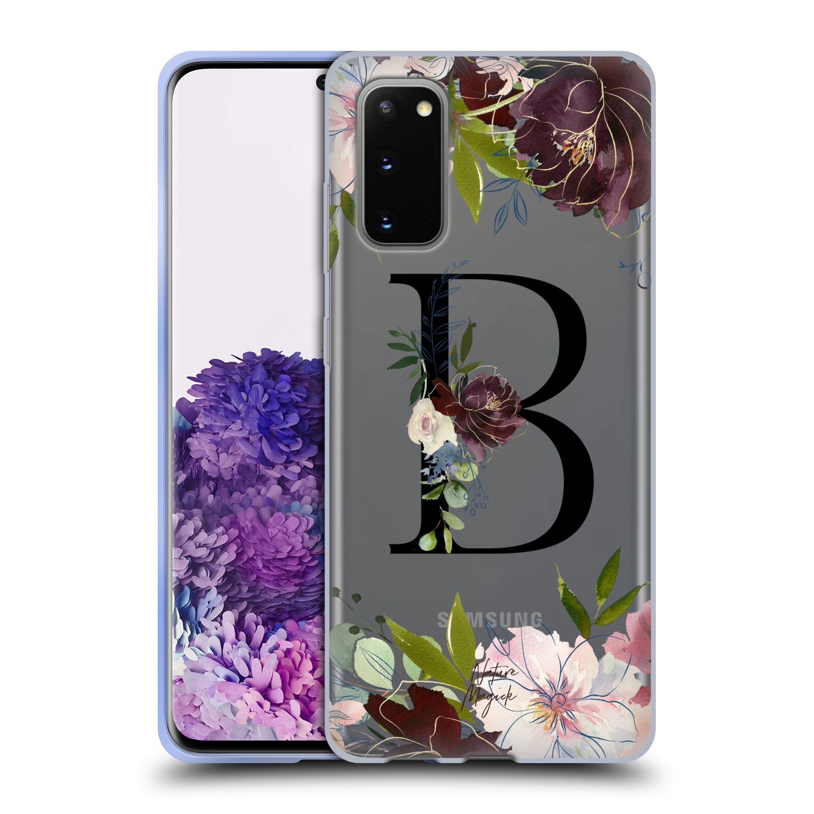 NATURE MAGICK FLORAL BLACK MONOGRAM 1 GEL CASE FOR SAMSUNG PHONES 1 - Picture 9 of 20