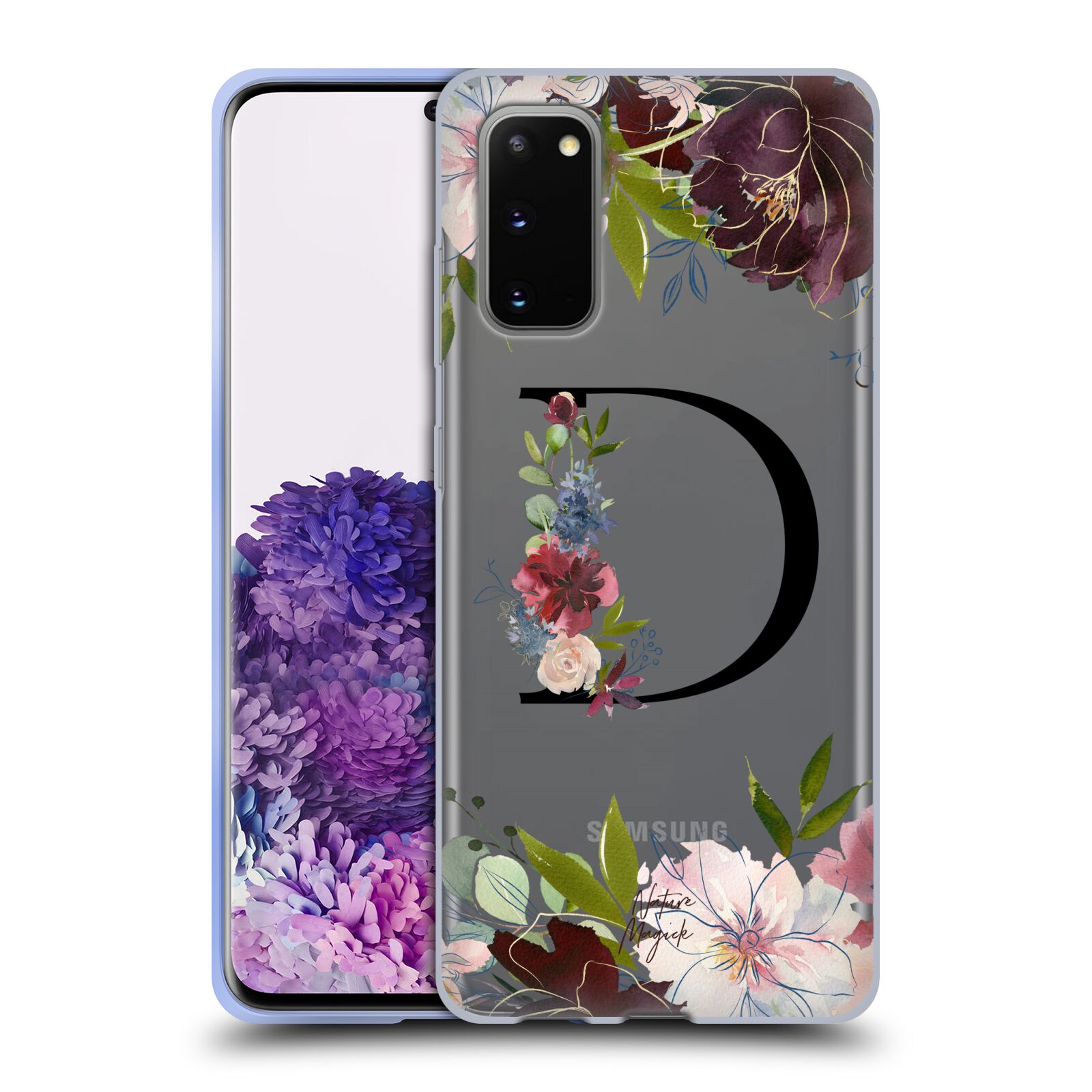 NATURE MAGICK FLORAL BLACK MONOGRAM 1 GEL CASE FOR SAMSUNG PHONES 1 - Picture 11 of 20