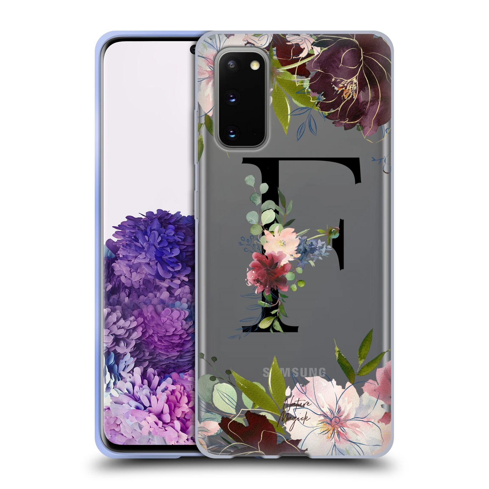 NATURE MAGICK FLORAL BLACK MONOGRAM 1 GEL CASE FOR SAMSUNG PHONES 1 - Picture 13 of 20