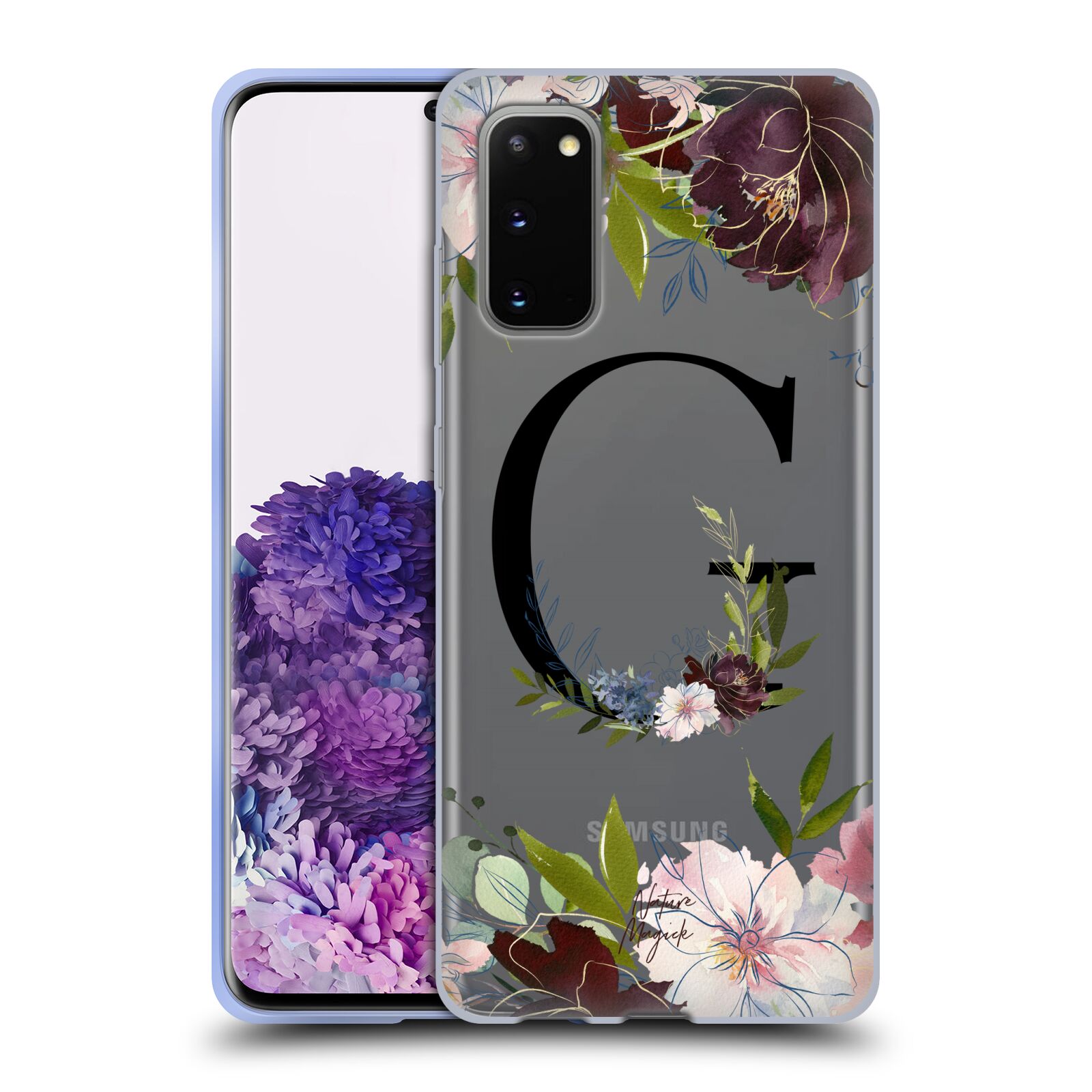 NATURE MAGICK FLORAL BLACK MONOGRAM 1 GEL CASE FOR SAMSUNG PHONES 1 - Picture 14 of 20