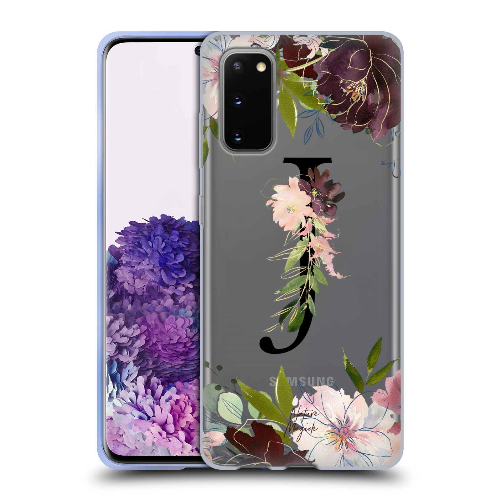 NATURE MAGICK FLORAL BLACK MONOGRAM 1 GEL CASE FOR SAMSUNG PHONES 1 - Picture 17 of 20