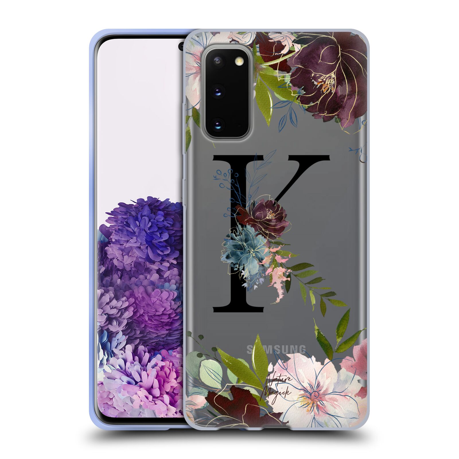 NATURE MAGICK FLORAL BLACK MONOGRAM 1 GEL CASE FOR SAMSUNG PHONES 1 - Picture 18 of 20