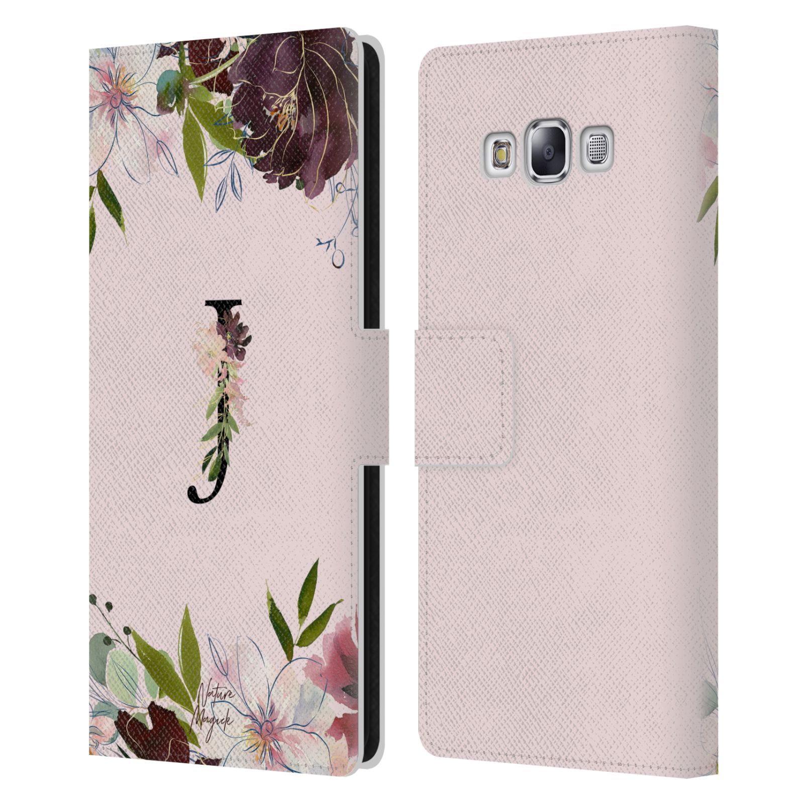 NATURE MAGICK FLORAL BLACK MONOGRAM 1 LEATHER BOOK CASE FOR SAMSUNG PHONES 3 - Picture 16 of 18