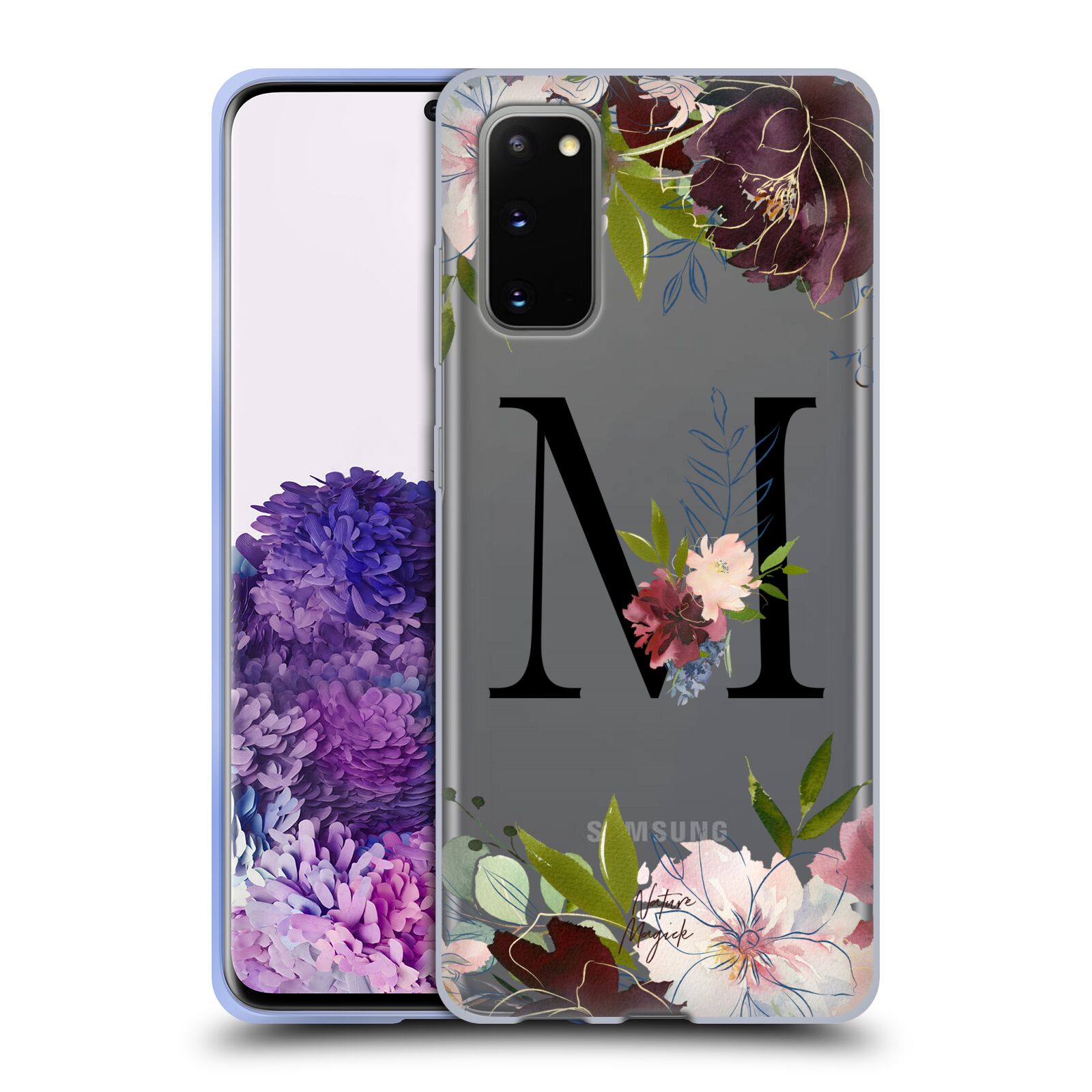 NATURE MAGICK FLORAL BLACK MONOGRAM 1 GEL CASE FOR SAMSUNG PHONES 1 - Picture 20 of 20