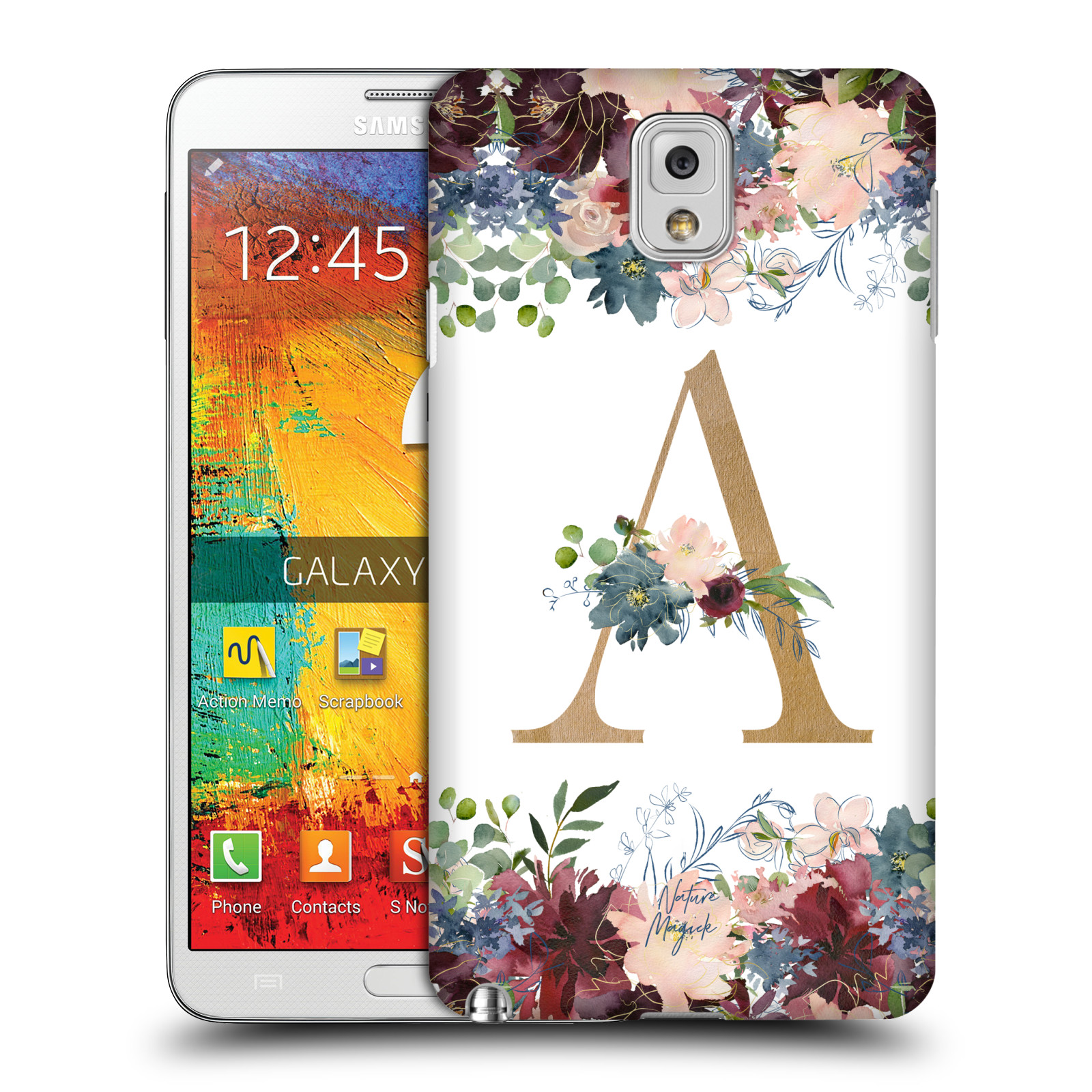 NATURE MAGICK FLOWERS MONOGRAM FLORAL GOLD HARD BACK CASE FOR SAMSUNG PHONES 2 - Picture 8 of 20
