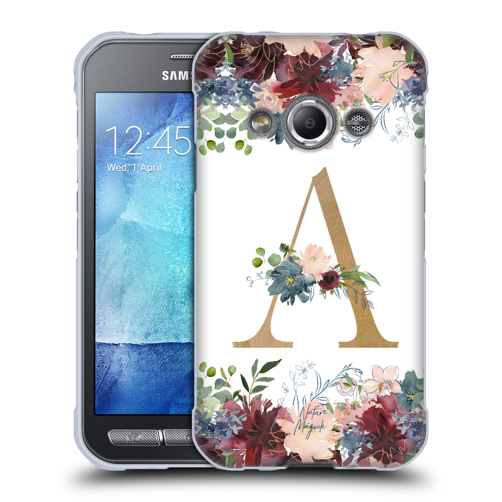 NATURE MAGICK FLOWERS MONOGRAM FLORAL GOLD SOFT GEL CASE FOR SAMSUNG PHONES 4 - Picture 8 of 18