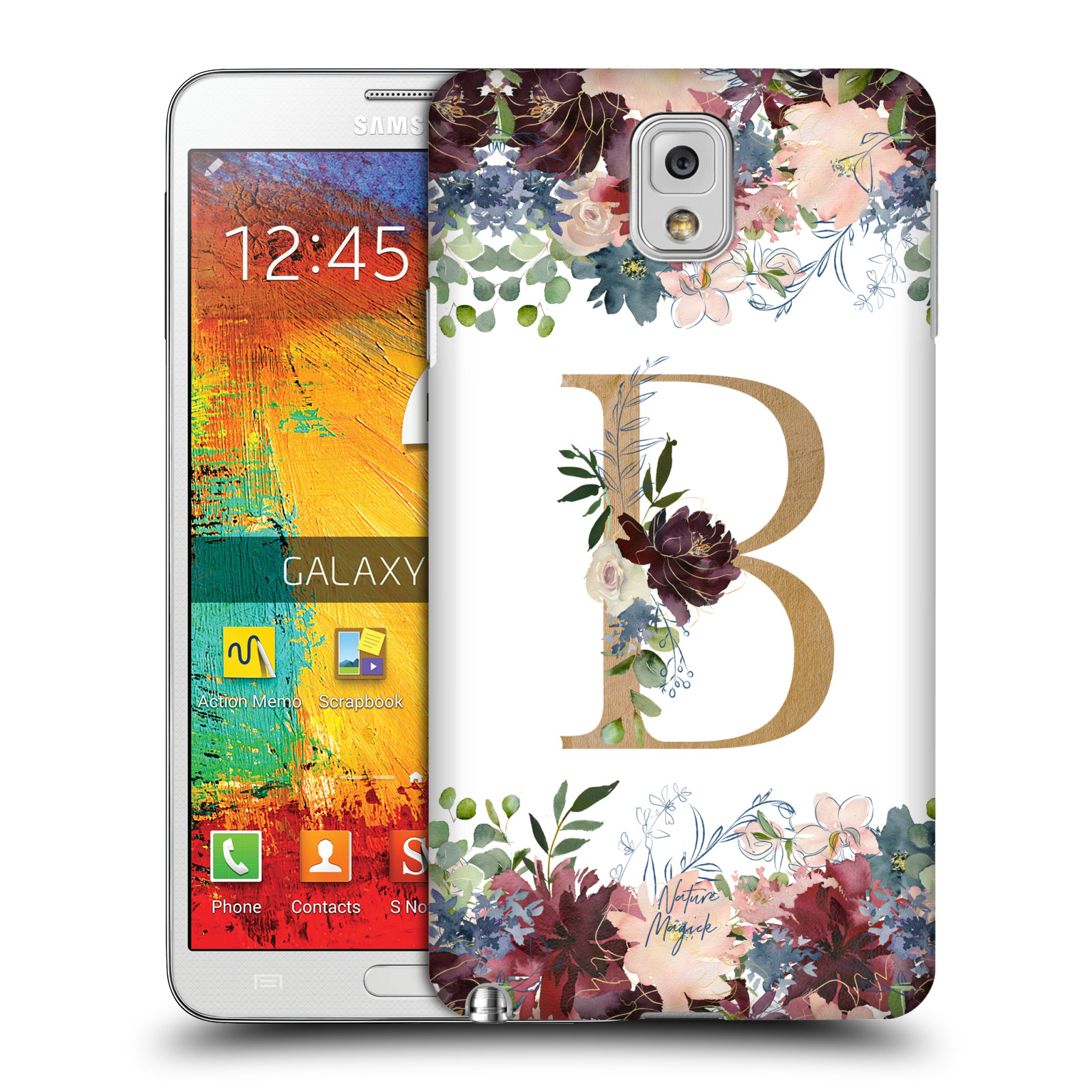 NATURE MAGICK FLOWERS MONOGRAM FLORAL GOLD HARD BACK CASE FOR SAMSUNG PHONES 2 - Picture 9 of 20