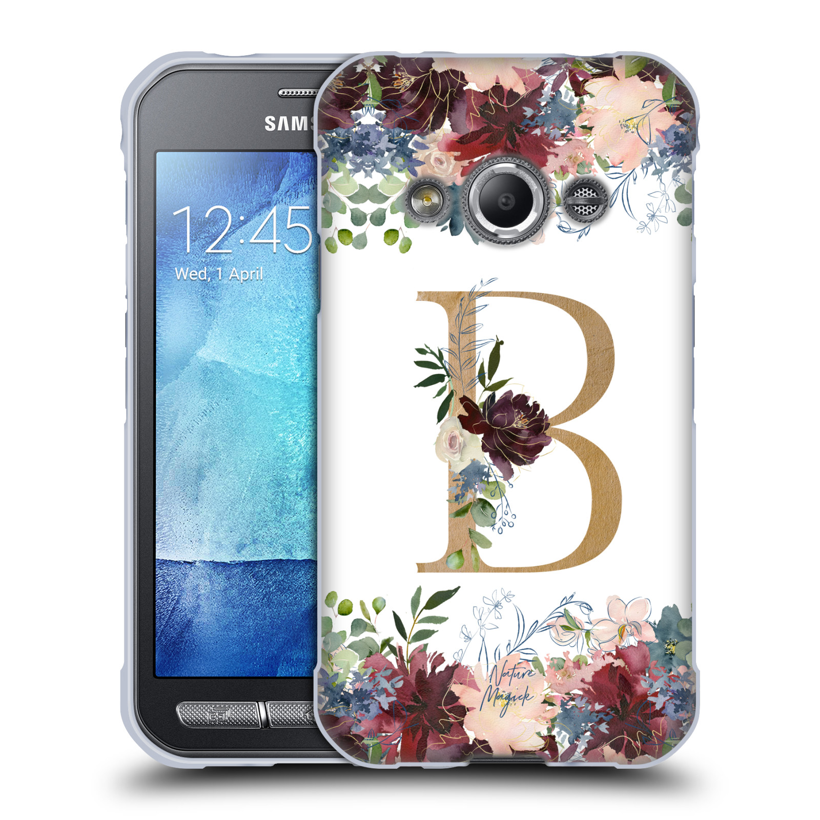 NATURE MAGICK FLOWERS MONOGRAM FLORAL GOLD SOFT GEL CASE FOR SAMSUNG PHONES 4 - Picture 9 of 18