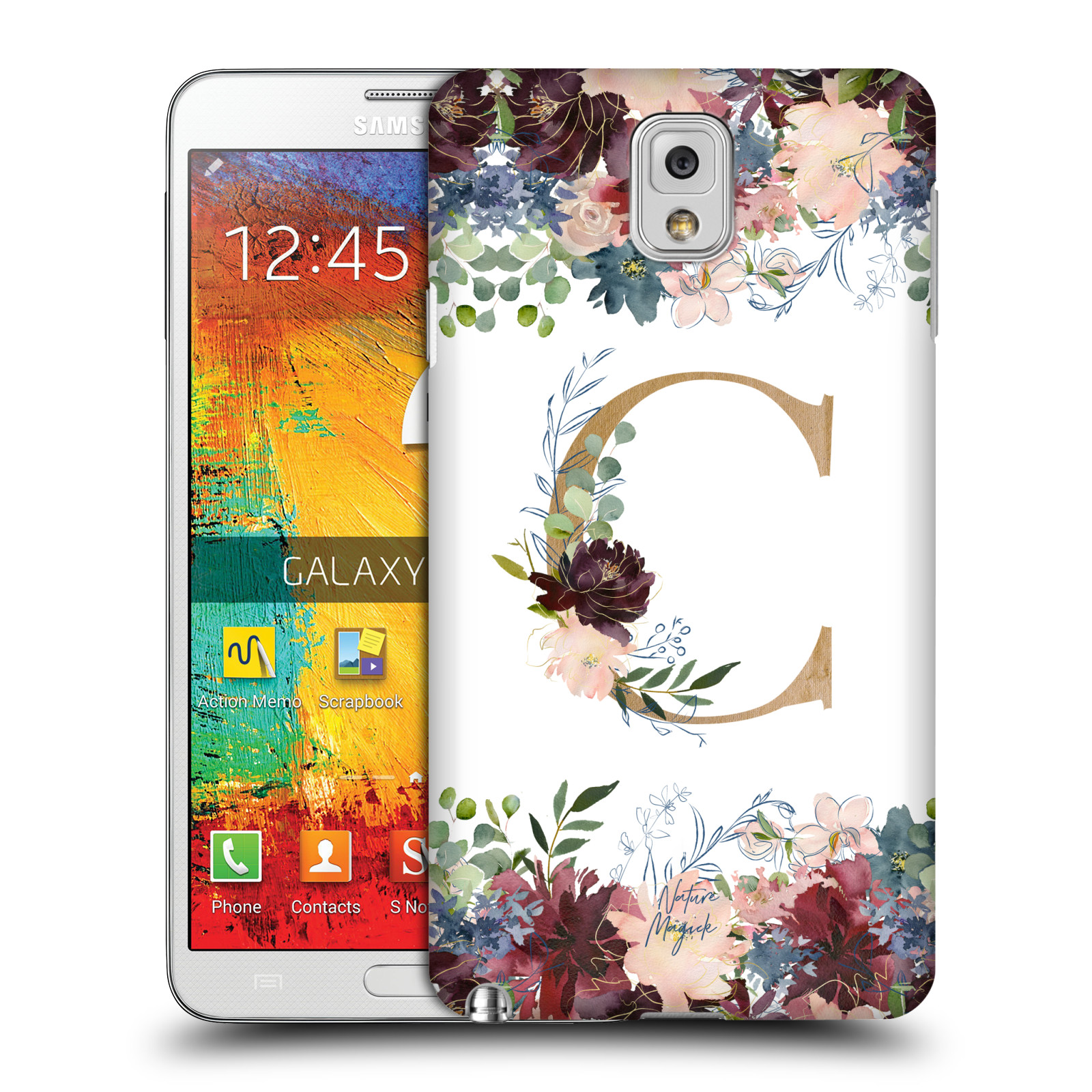 NATURE MAGICK FLOWERS MONOGRAM FLORAL GOLD HARD BACK CASE FOR SAMSUNG PHONES 2 - Picture 10 of 20