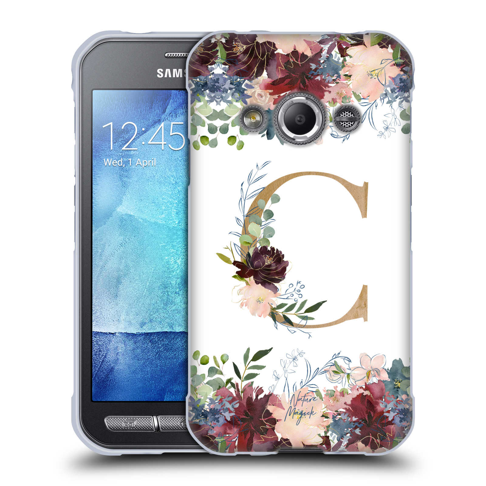 NATURE MAGICK FLOWERS MONOGRAM FLORAL GOLD SOFT GEL CASE FOR SAMSUNG PHONES 4 - Picture 10 of 18