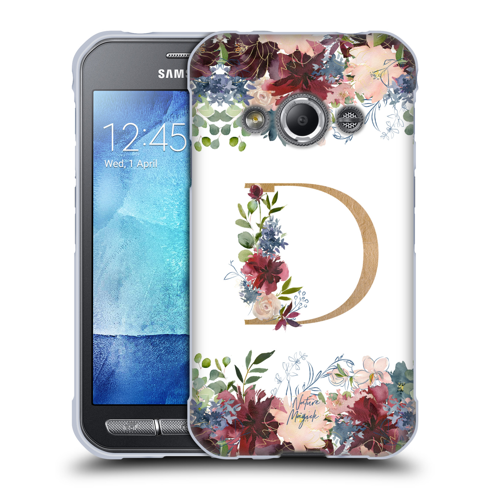 NATURE MAGICK FLOWERS MONOGRAM FLORAL GOLD SOFT GEL CASE FOR SAMSUNG PHONES 4 - Picture 11 of 18