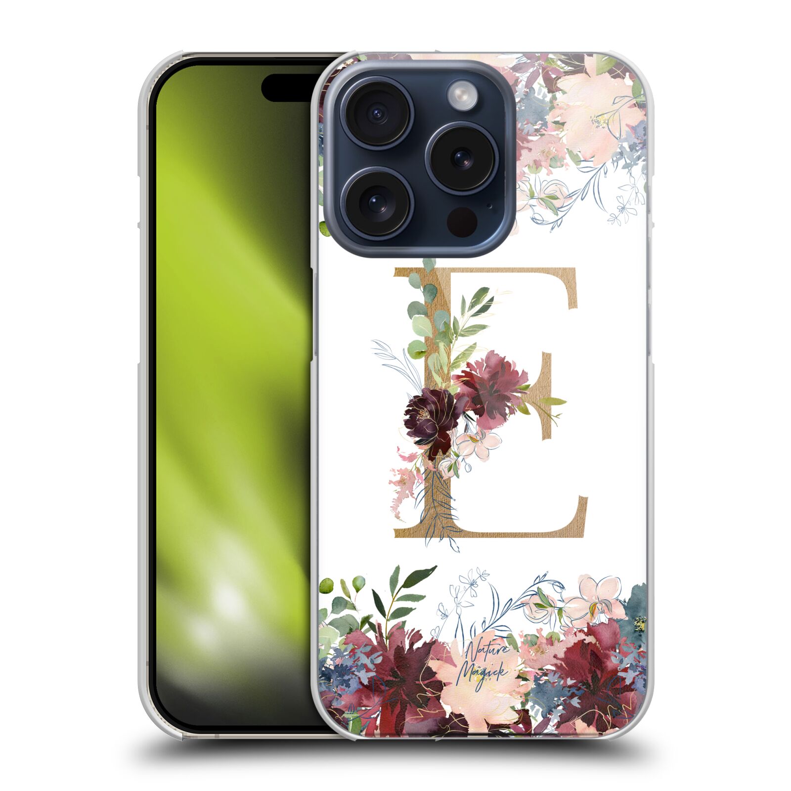 NATURE MAGICK FLOWERS MONOGRAM FLORAL GOLD CASE FOR APPLE iPHONE PHONES - Picture 12 of 16