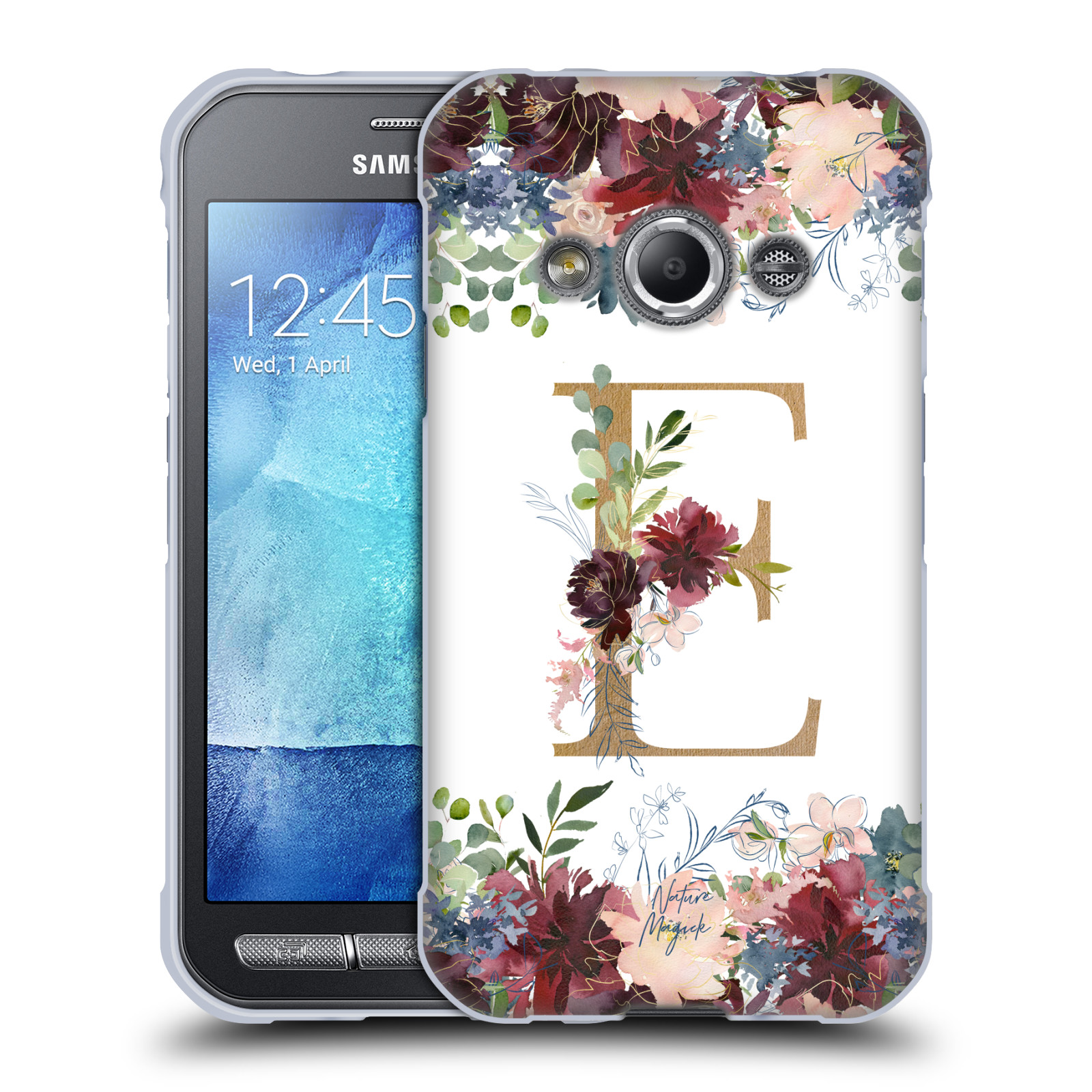 NATURE MAGICK FLOWERS MONOGRAM FLORAL GOLD SOFT GEL CASE FOR SAMSUNG PHONES 4 - Picture 12 of 18