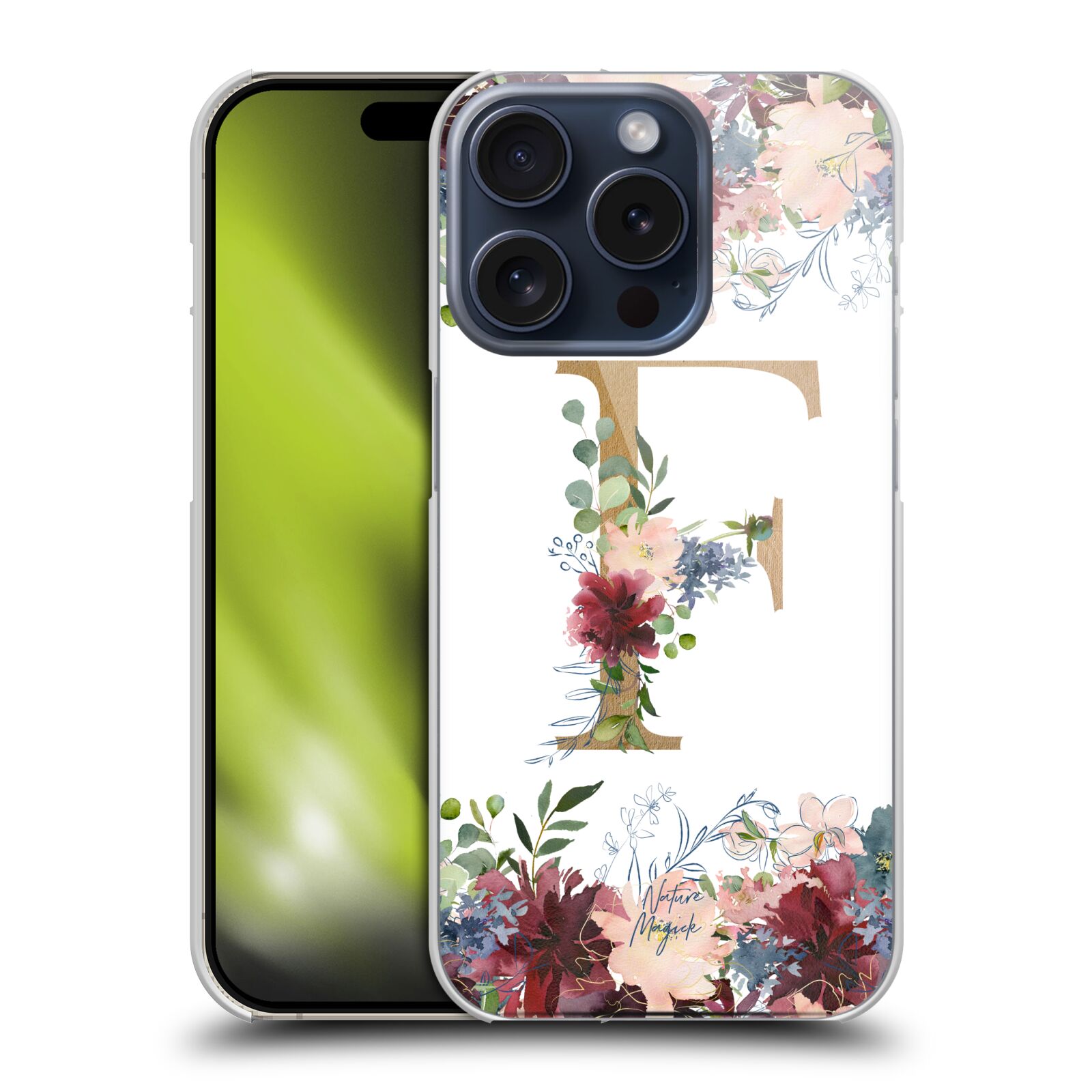NATURE MAGICK FLOWERS MONOGRAM FLORAL GOLD CASE FOR APPLE iPHONE PHONES - Picture 13 of 16