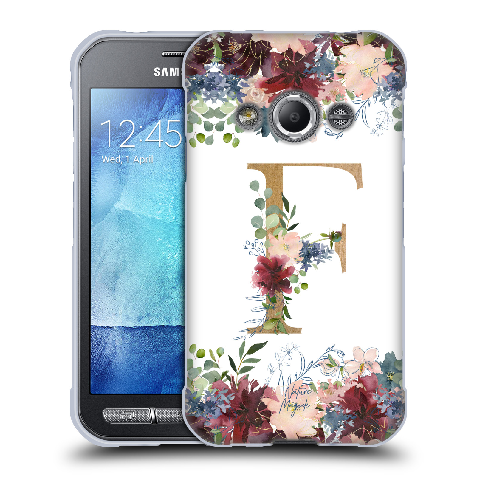 NATURE MAGICK FLOWERS MONOGRAM FLORAL GOLD SOFT GEL CASE FOR SAMSUNG PHONES 4 - Picture 13 of 18