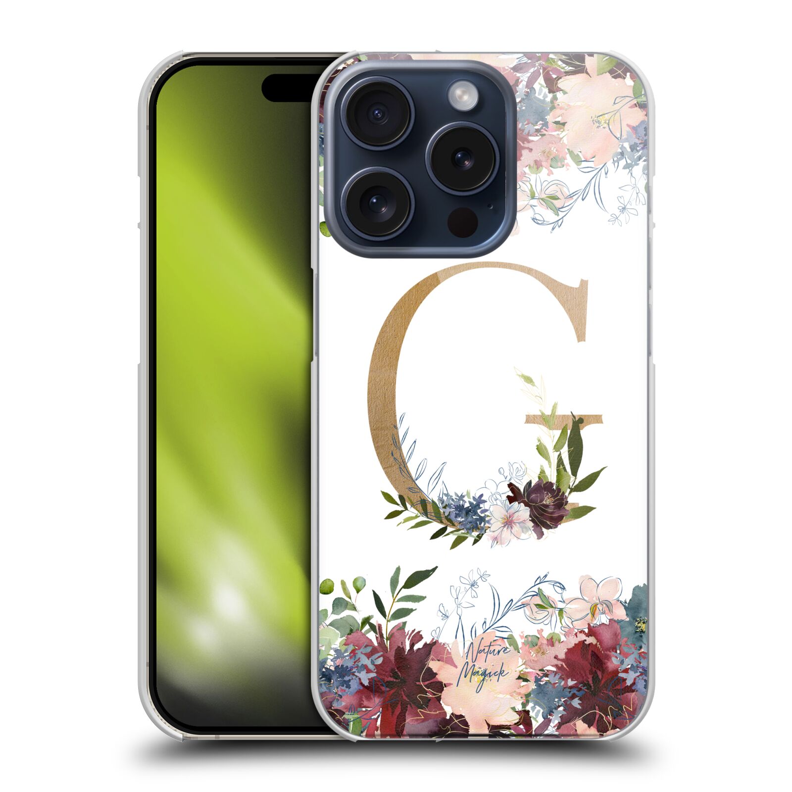 NATURE MAGICK FLOWERS MONOGRAM FLORAL GOLD CASE FOR APPLE iPHONE PHONES - Picture 14 of 16