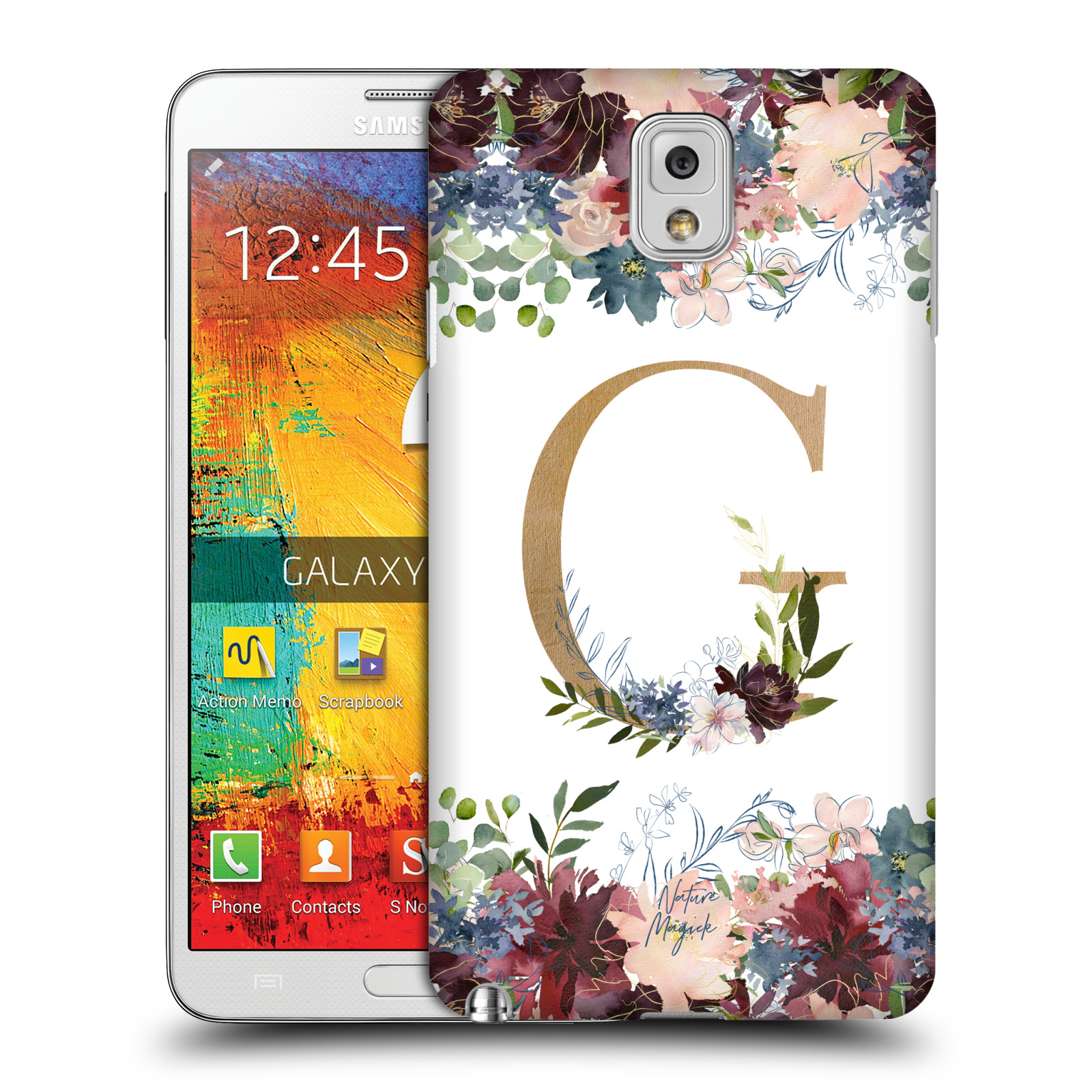 NATURE MAGICK FLOWERS MONOGRAM FLORAL GOLD HARD BACK CASE FOR SAMSUNG PHONES 2 - Picture 14 of 20