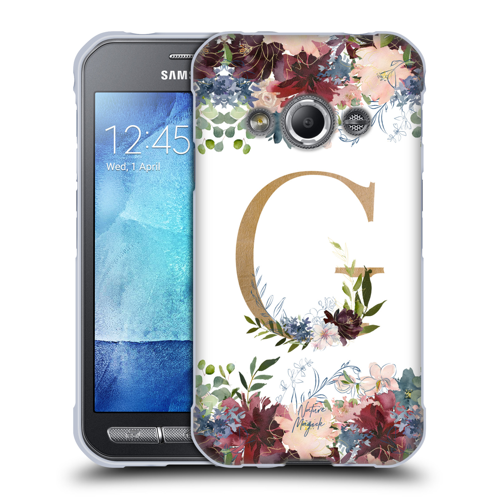 NATURE MAGICK FLOWERS MONOGRAM FLORAL GOLD SOFT GEL CASE FOR SAMSUNG PHONES 4 - Picture 14 of 18