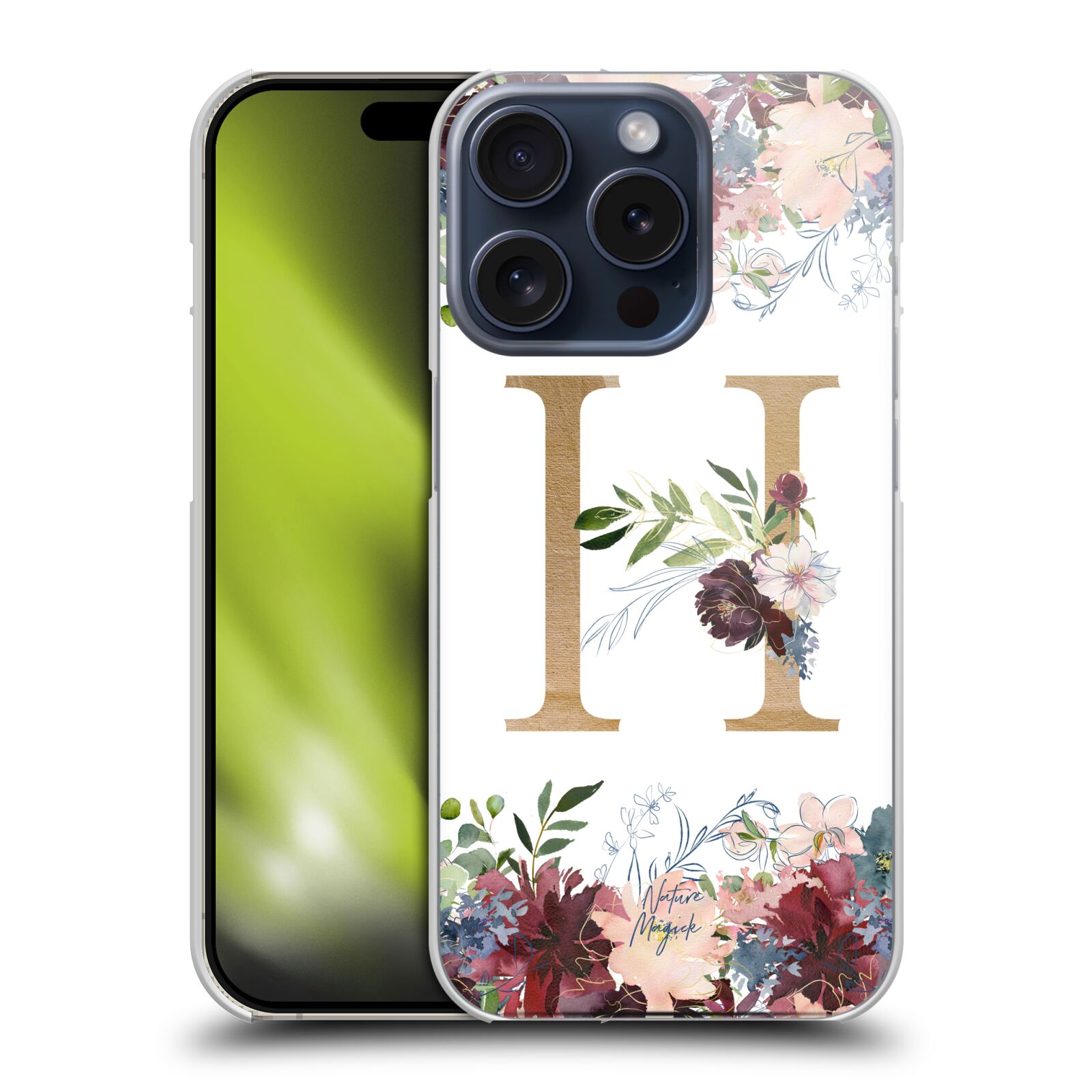NATURE MAGICK FLOWERS MONOGRAM FLORAL GOLD CASE FOR APPLE iPHONE PHONES - Picture 15 of 16