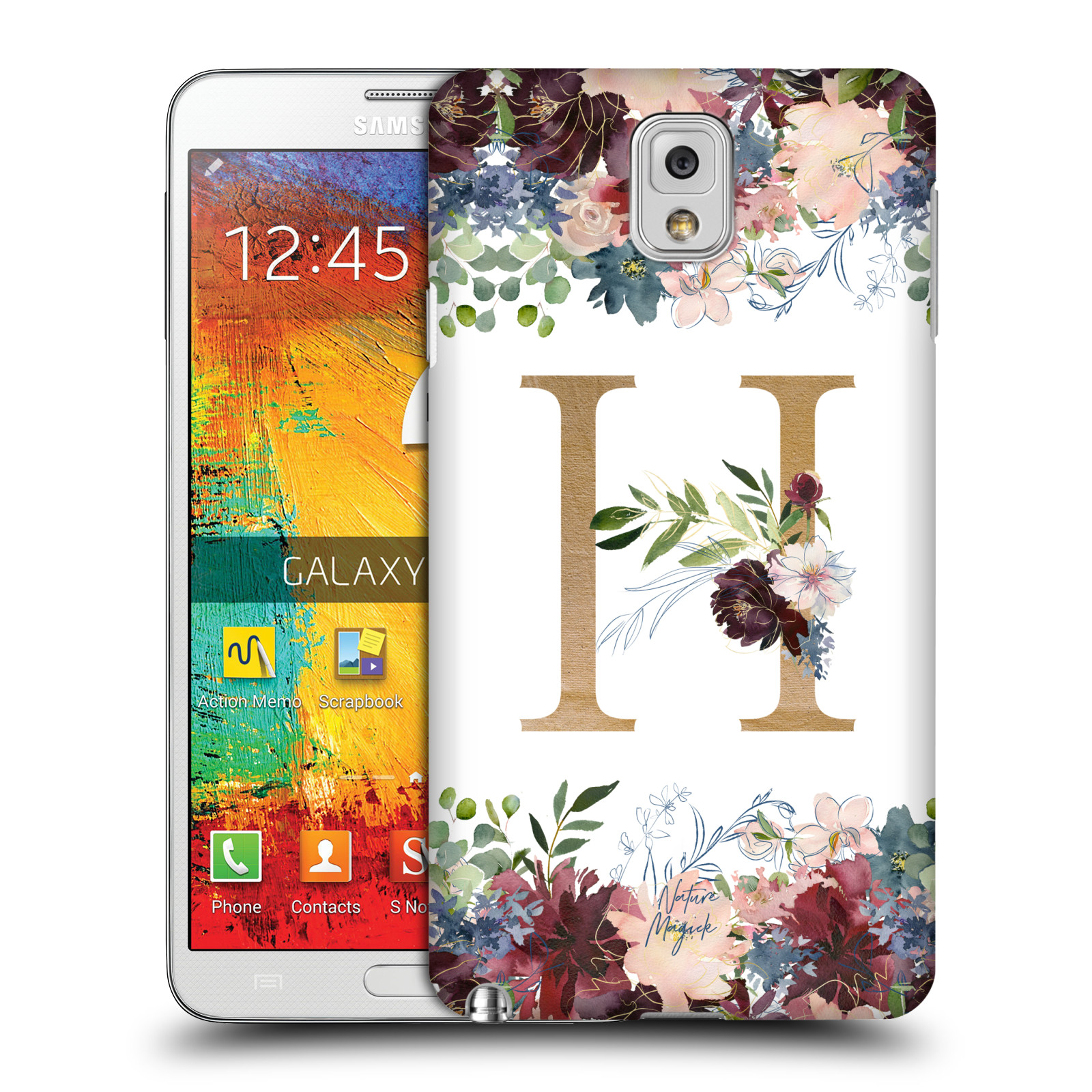 NATURE MAGICK FLOWERS MONOGRAM FLORAL GOLD HARD BACK CASE FOR SAMSUNG PHONES 2 - Picture 15 of 20