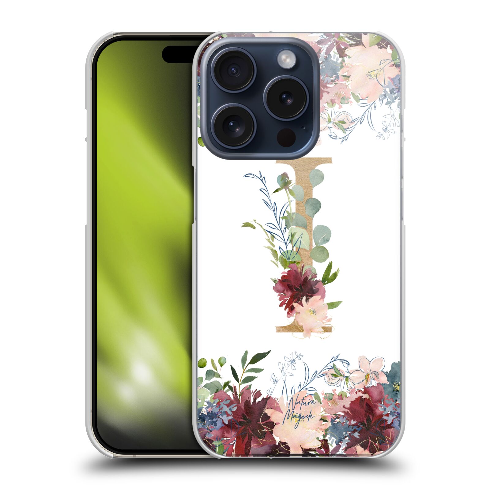 NATURE MAGICK FLOWERS MONOGRAM FLORAL GOLD CASE FOR APPLE iPHONE PHONES - Picture 16 of 16