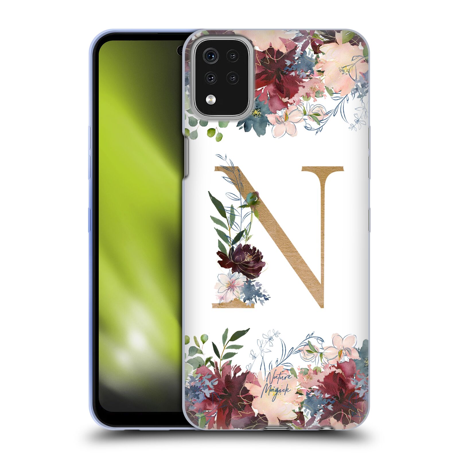NATURE MAGICK FLOWERS MONOGRAM FLORAL GOLD 2 SOFT GEL CASE FOR LG PHONES 1 - Picture 8 of 19