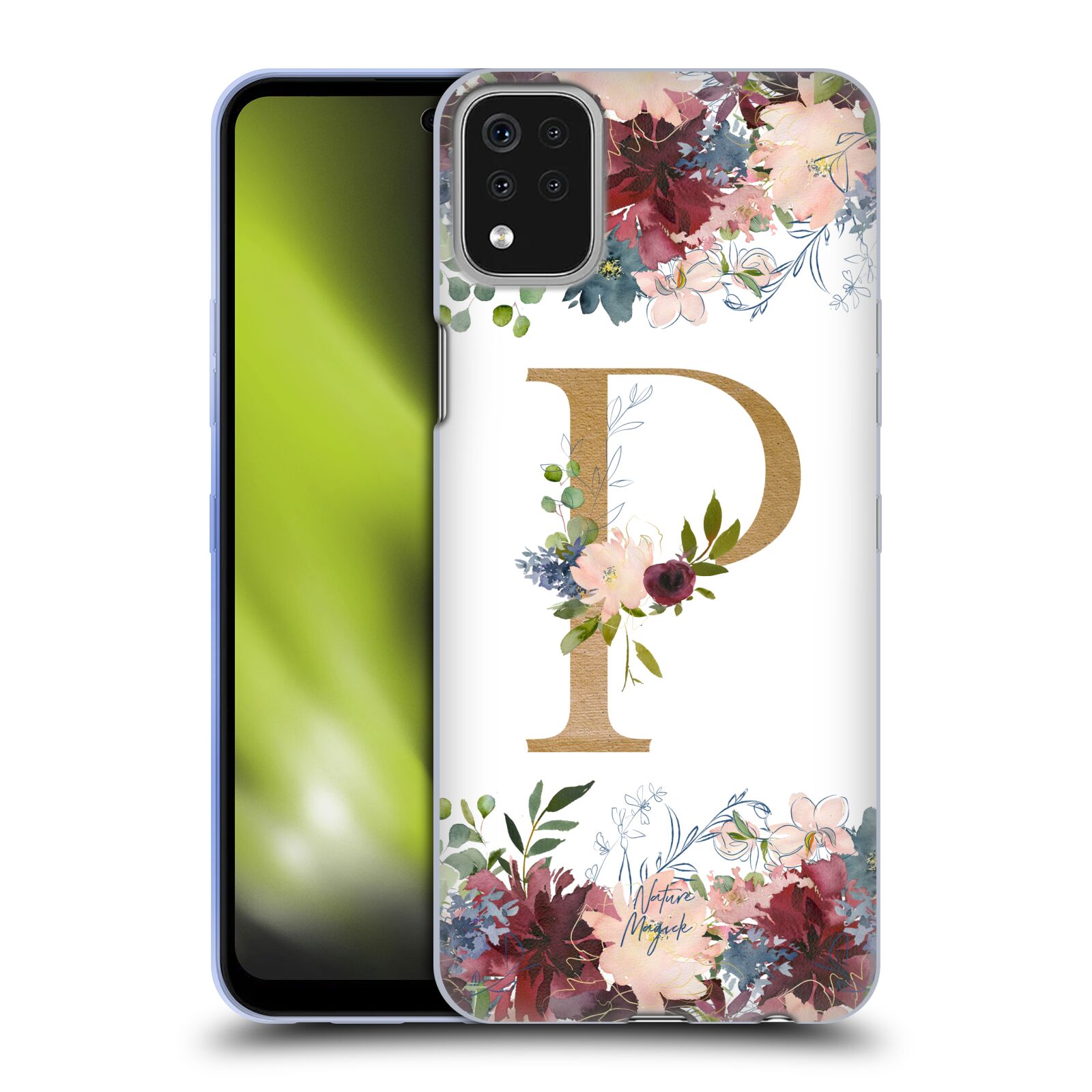 NATURE MAGICK FLOWERS MONOGRAM FLORAL GOLD 2 SOFT GEL CASE FOR LG PHONES 1 - Picture 10 of 19