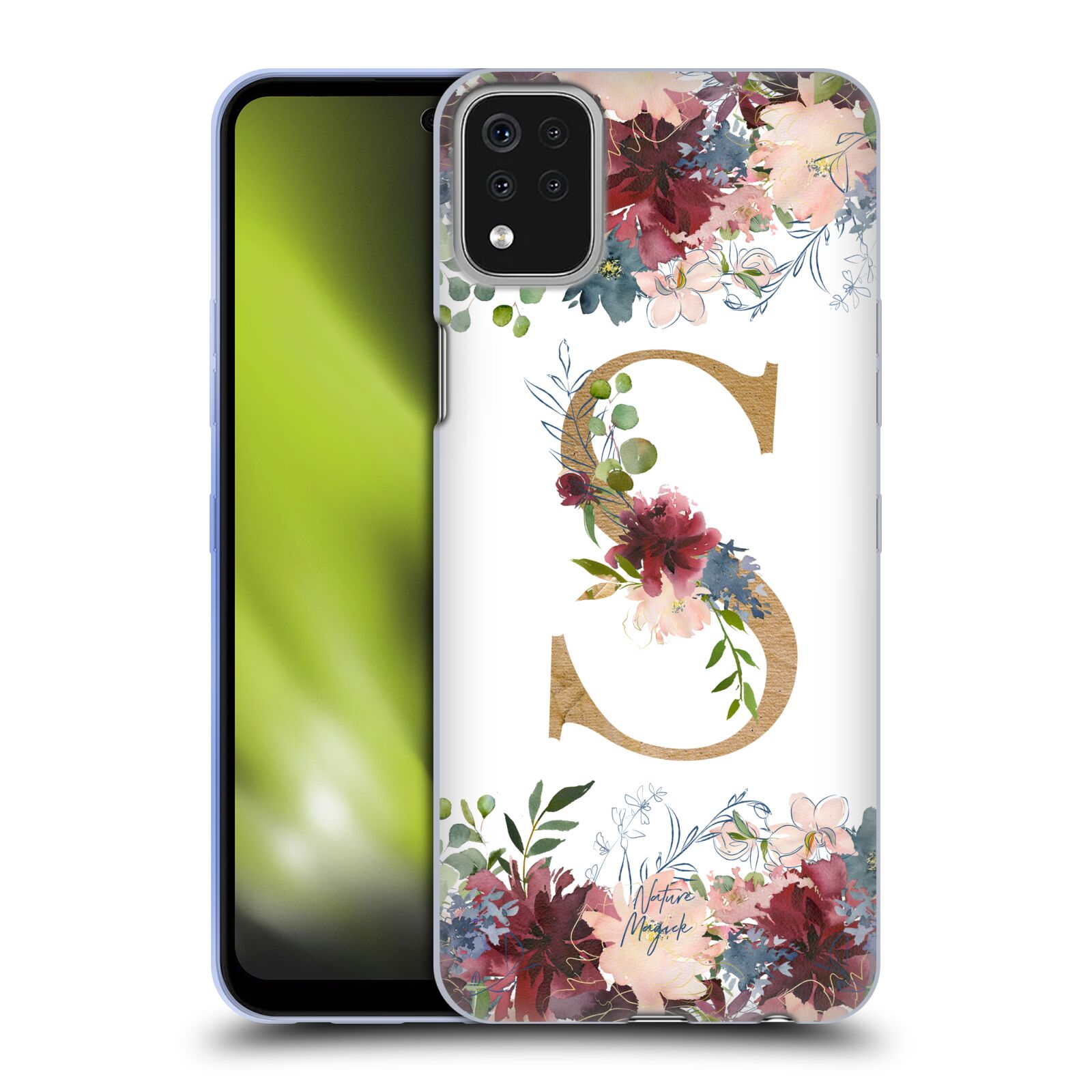 NATURE MAGICK FLOWERS MONOGRAM FLORAL GOLD 2 SOFT GEL CASE FOR LG PHONES 1 - Picture 12 of 19