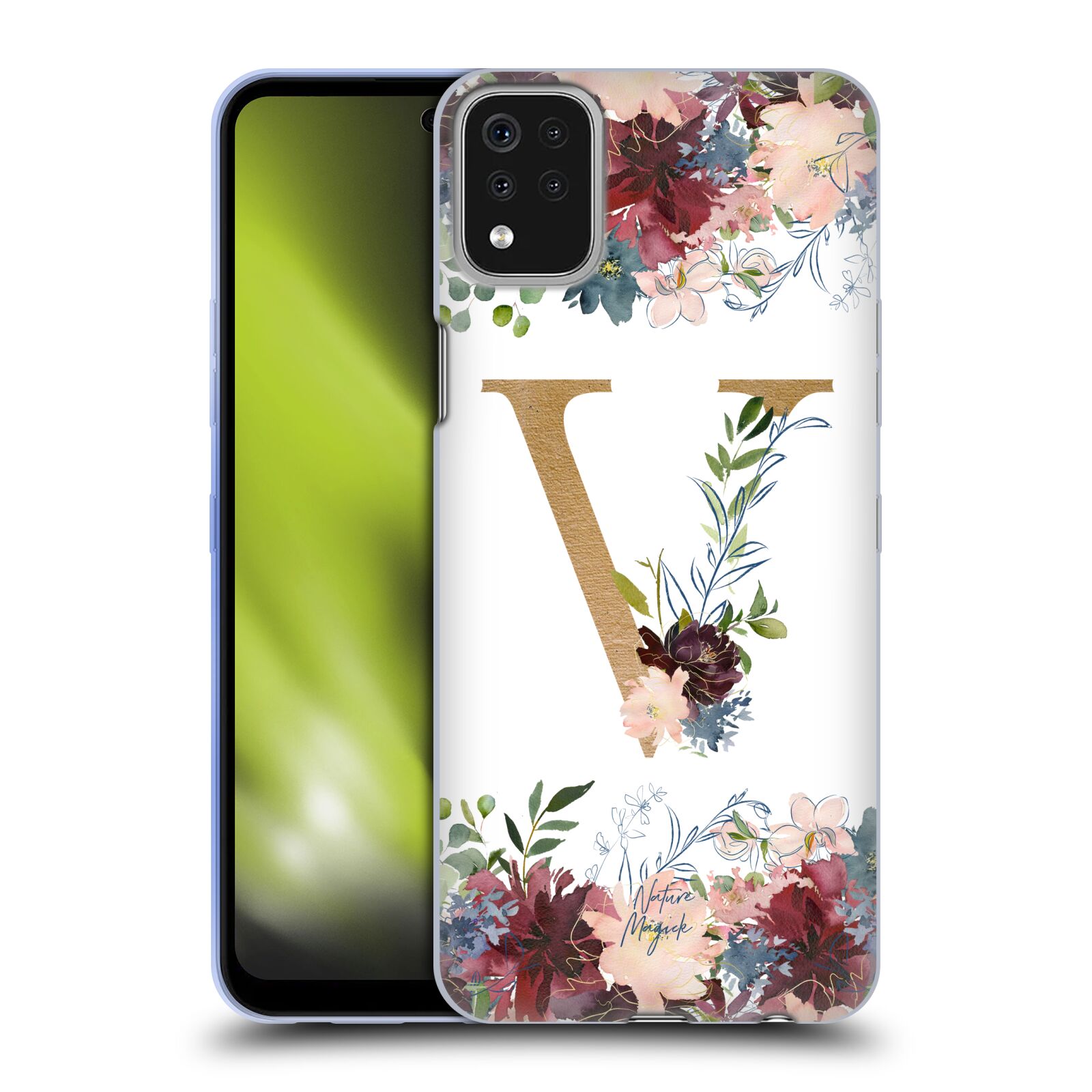 NATURE MAGICK FLOWERS MONOGRAM FLORAL GOLD 2 SOFT GEL CASE FOR LG PHONES 1 - Picture 15 of 19