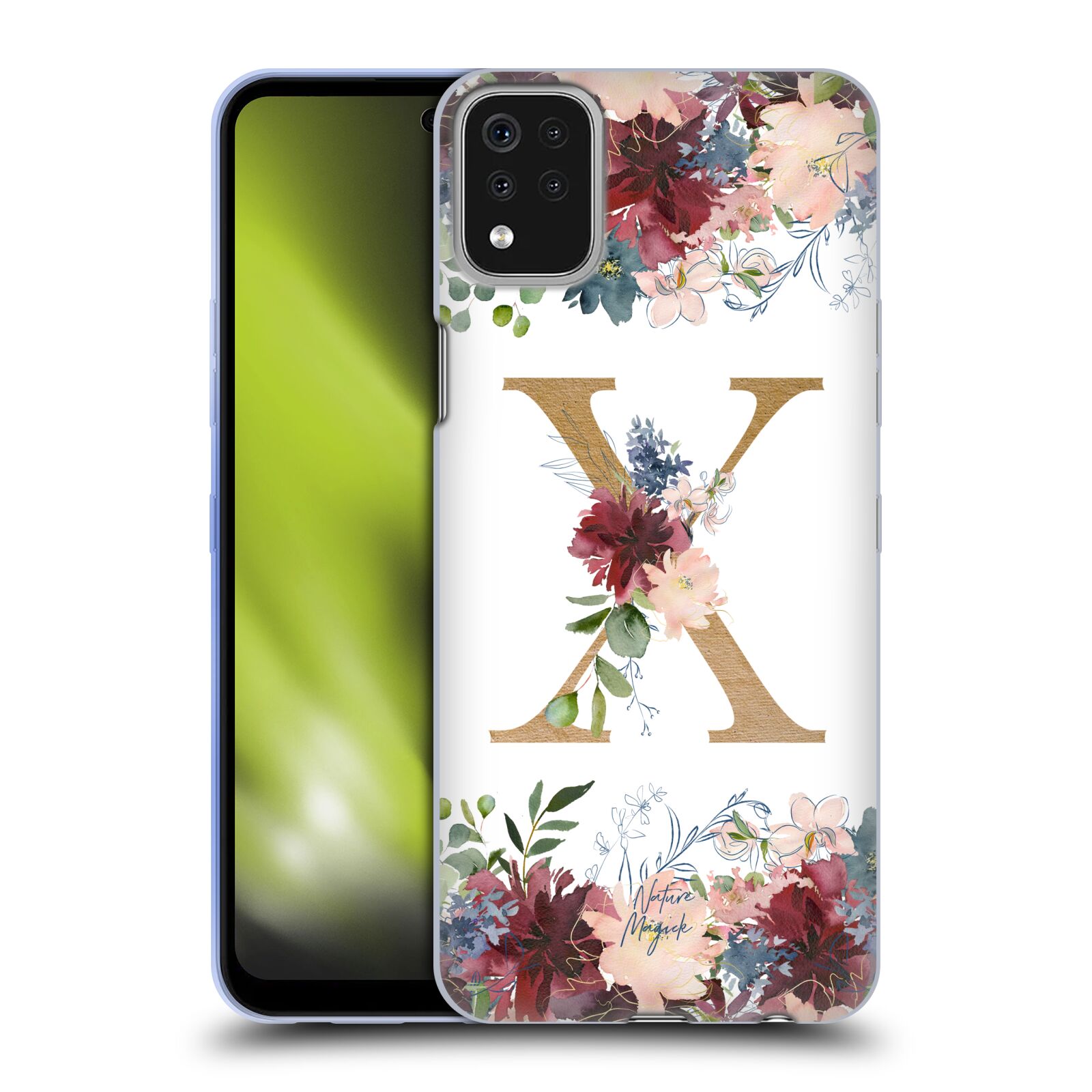 NATURE MAGICK FLOWERS MONOGRAM FLORAL GOLD 2 SOFT GEL CASE FOR LG PHONES 1 - Picture 17 of 19