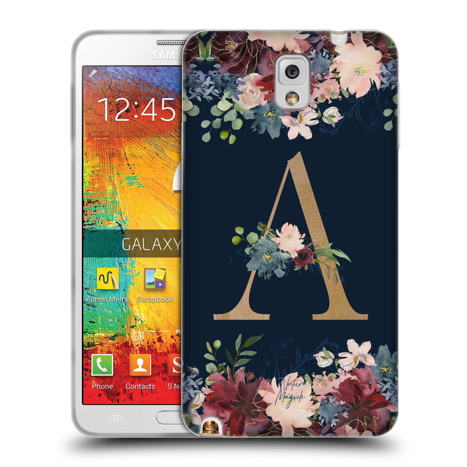 NATURE MAGICK FLORAL MONOGRAM GOLD NAVY SOFT GEL CASE FOR SAMSUNG PHONES 2 - Picture 8 of 20