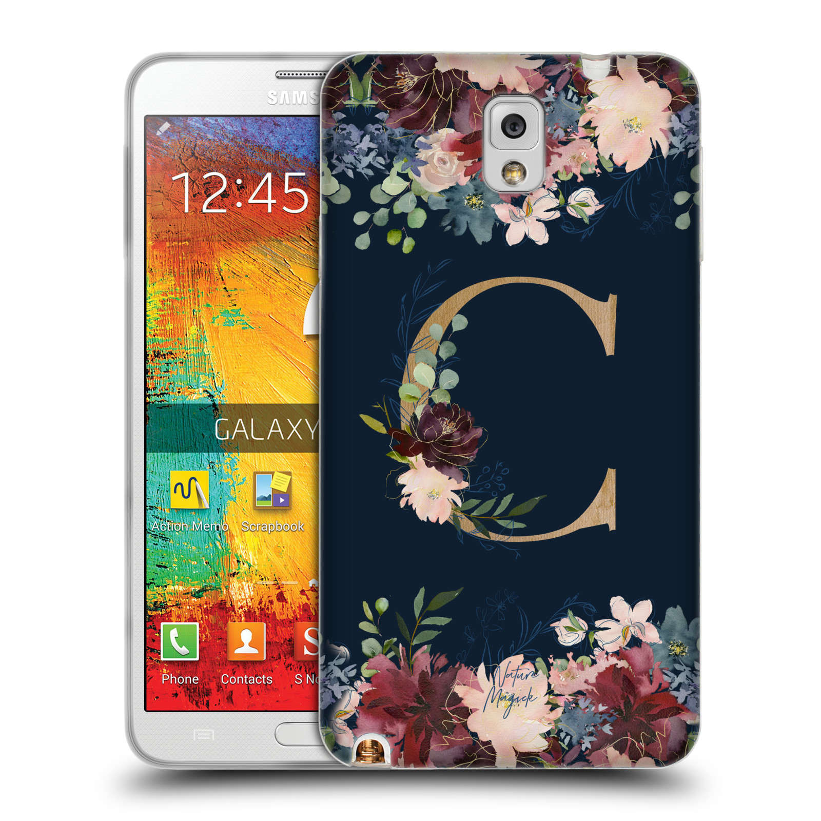 NATURE MAGICK FLORAL MONOGRAM GOLD NAVY SOFT GEL CASE FOR SAMSUNG PHONES 2 - Picture 10 of 20