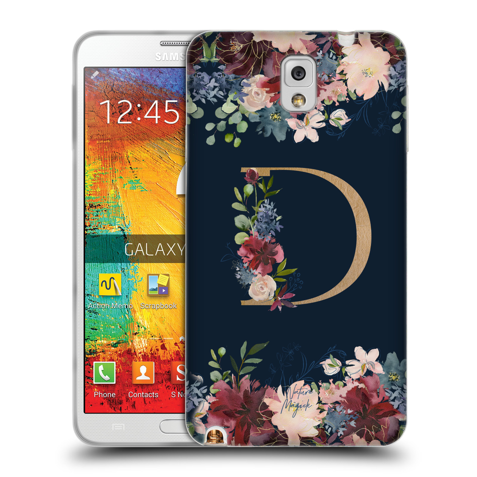 NATURE MAGICK FLORAL MONOGRAM GOLD NAVY SOFT GEL CASE FOR SAMSUNG PHONES 2 - Picture 11 of 20