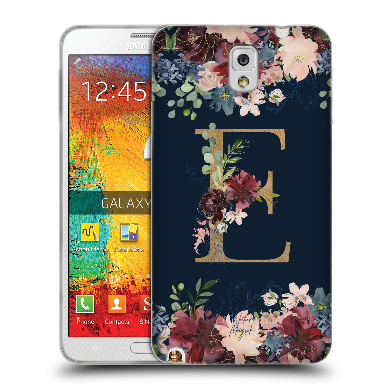 NATURE MAGICK FLORAL MONOGRAM GOLD NAVY SOFT GEL CASE FOR SAMSUNG PHONES 2 - Picture 12 of 20