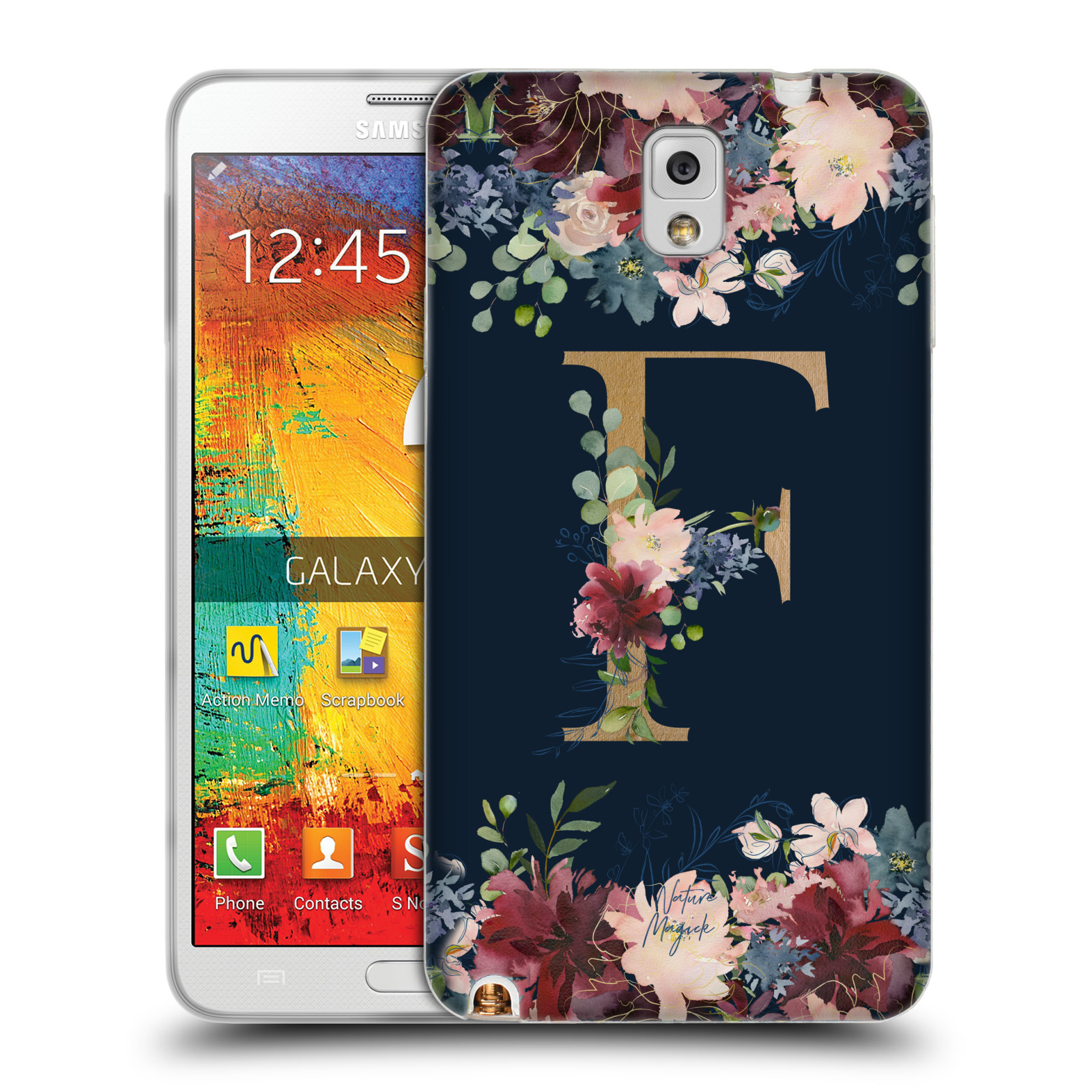 NATURE MAGICK FLORAL MONOGRAM GOLD NAVY SOFT GEL CASE FOR SAMSUNG PHONES 2 - Picture 13 of 20