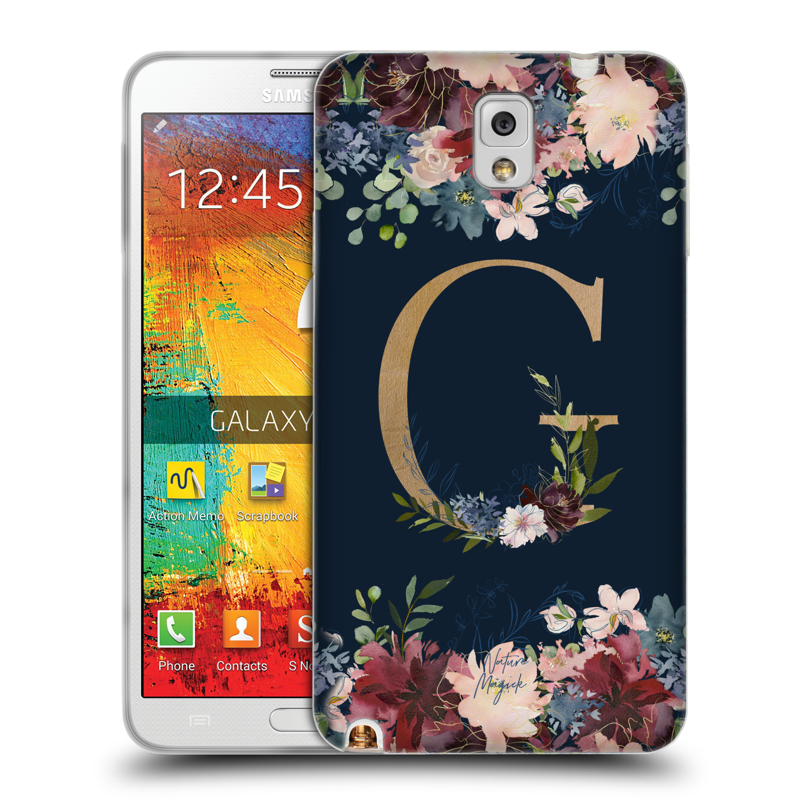 NATURE MAGICK FLORAL MONOGRAM GOLD NAVY SOFT GEL CASE FOR SAMSUNG PHONES 2 - Picture 14 of 20