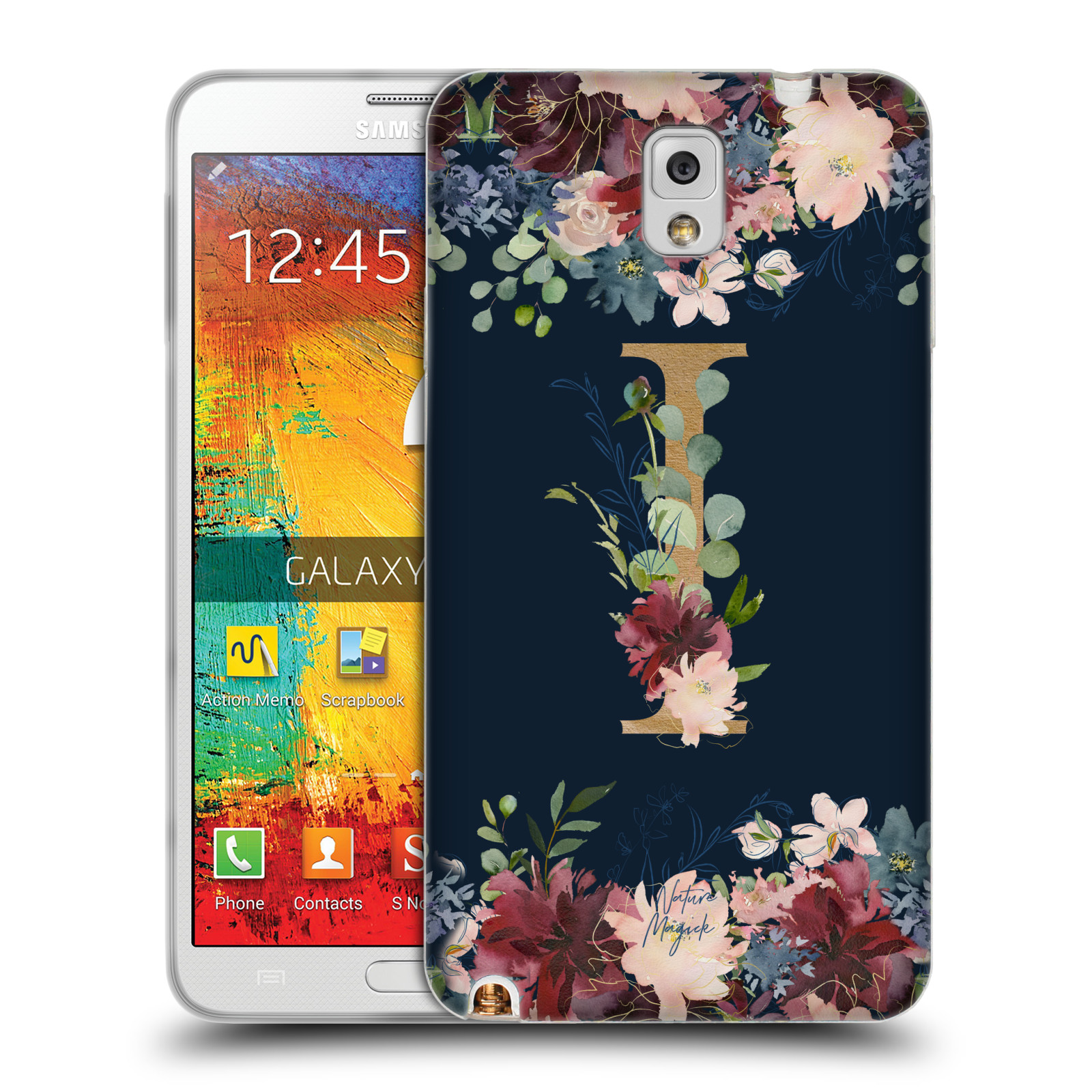 NATURE MAGICK FLORAL MONOGRAM GOLD NAVY SOFT GEL CASE FOR SAMSUNG PHONES 2 - Picture 16 of 20